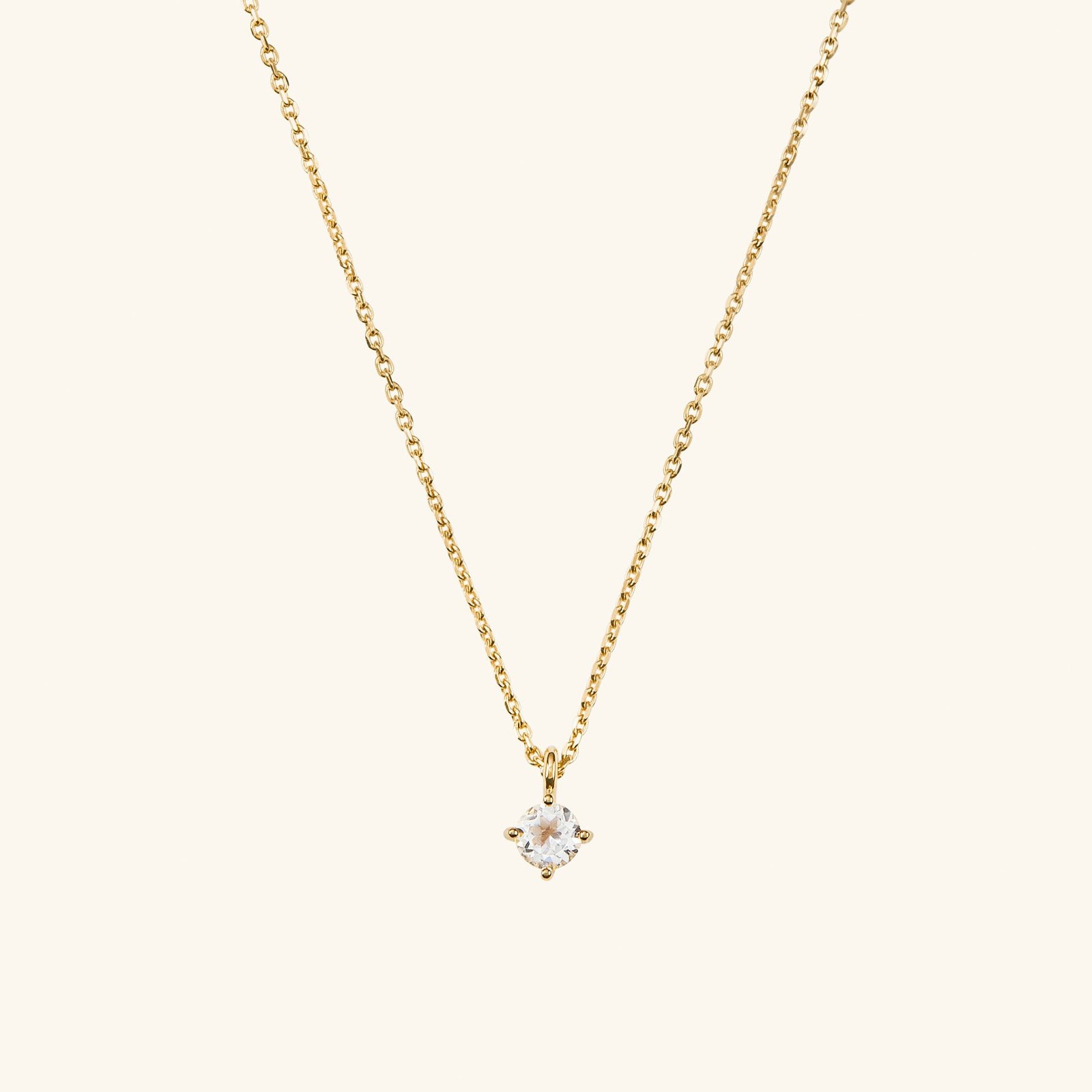 18k Gold Vermeil / White Topaz / 16-18 Inches