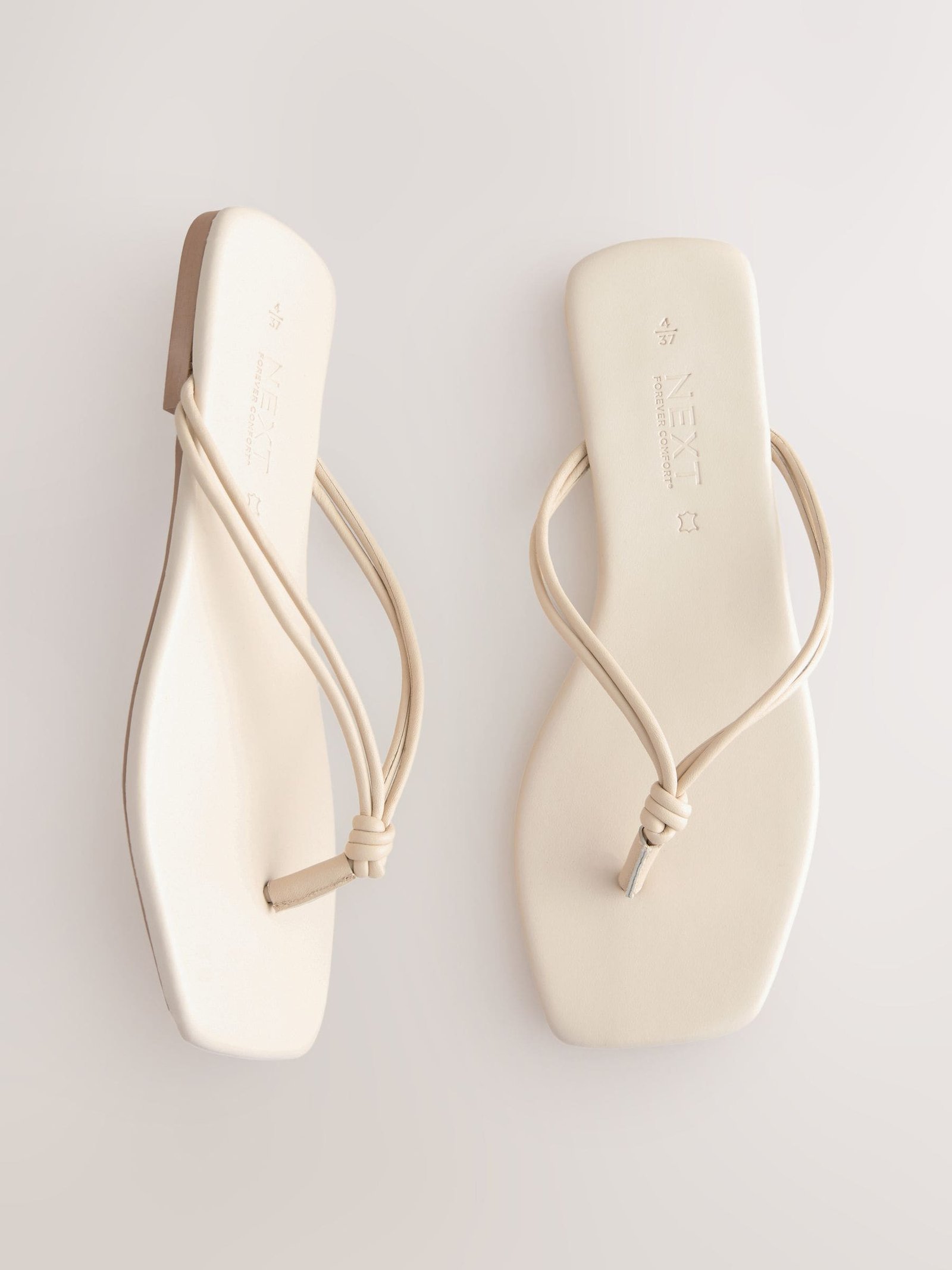 Bone Leather Standard/wide Fit Forever Comfort® Square Toe Knotted Toe Thong