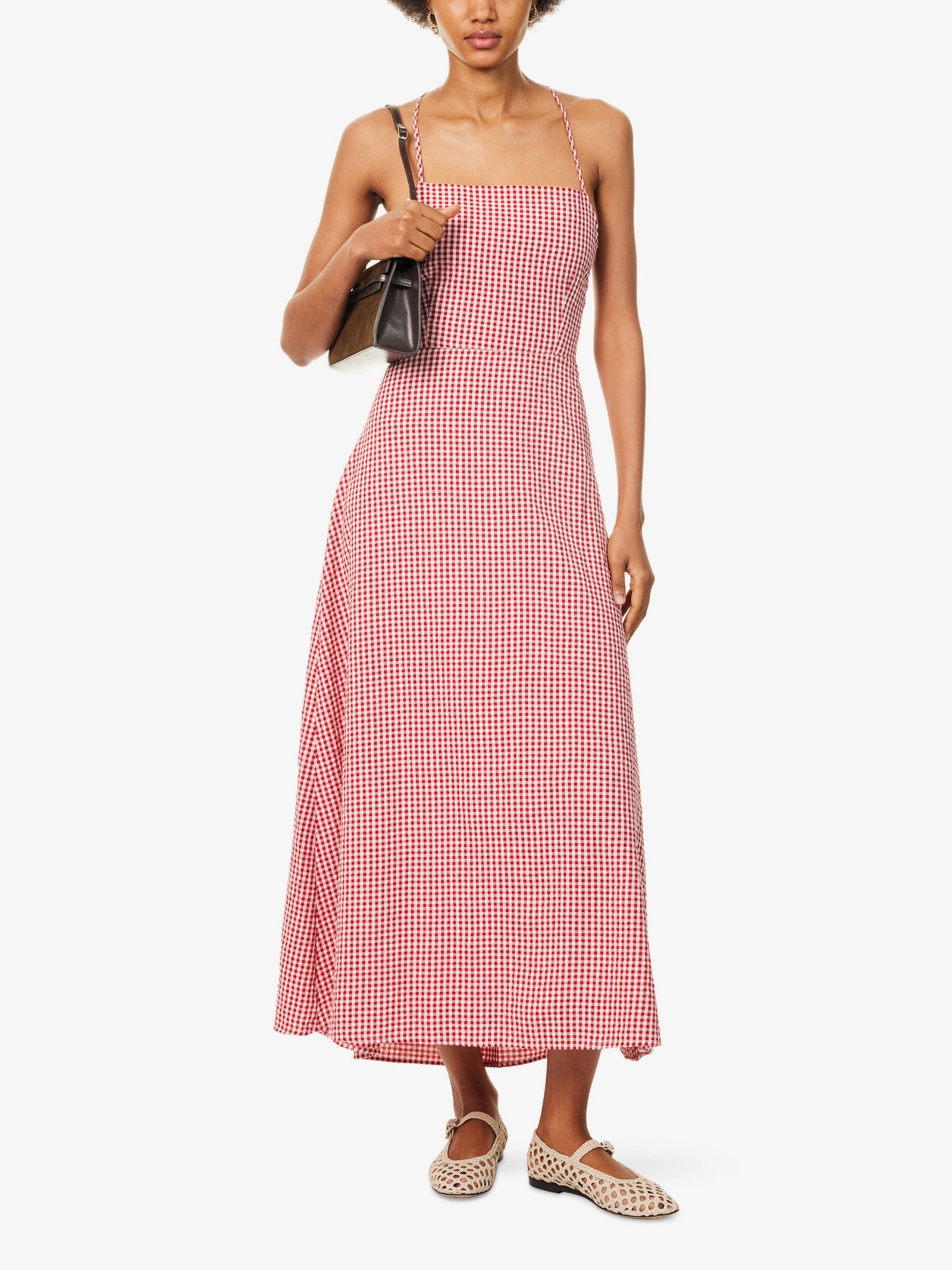 Lori Gingham Cotton-Poplin Midi Dress