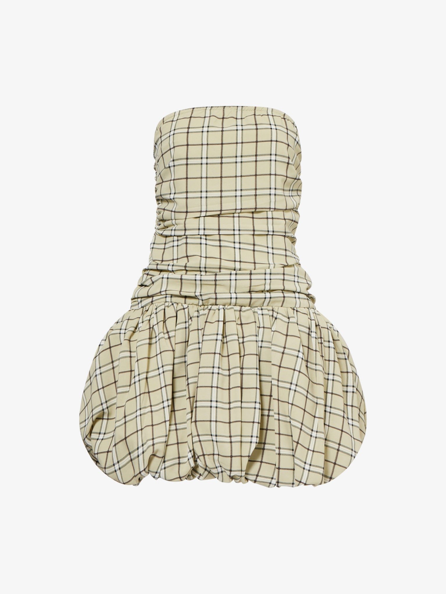 Dionne Plaid-Print Puffball Woven Mini Dress