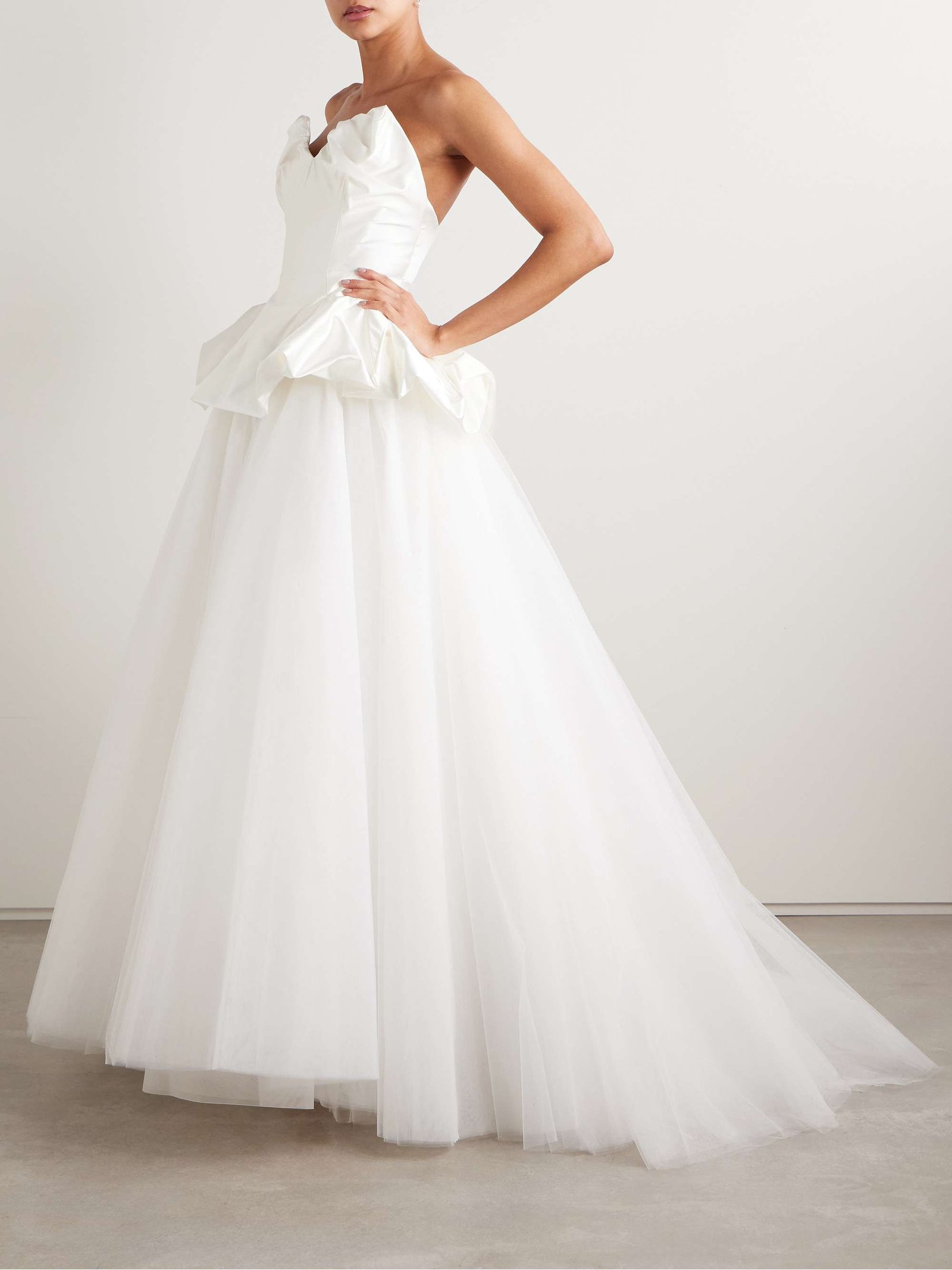 Joe Petticoat Satin-Trimmed Tulle and Crinoline Maxi Skirt