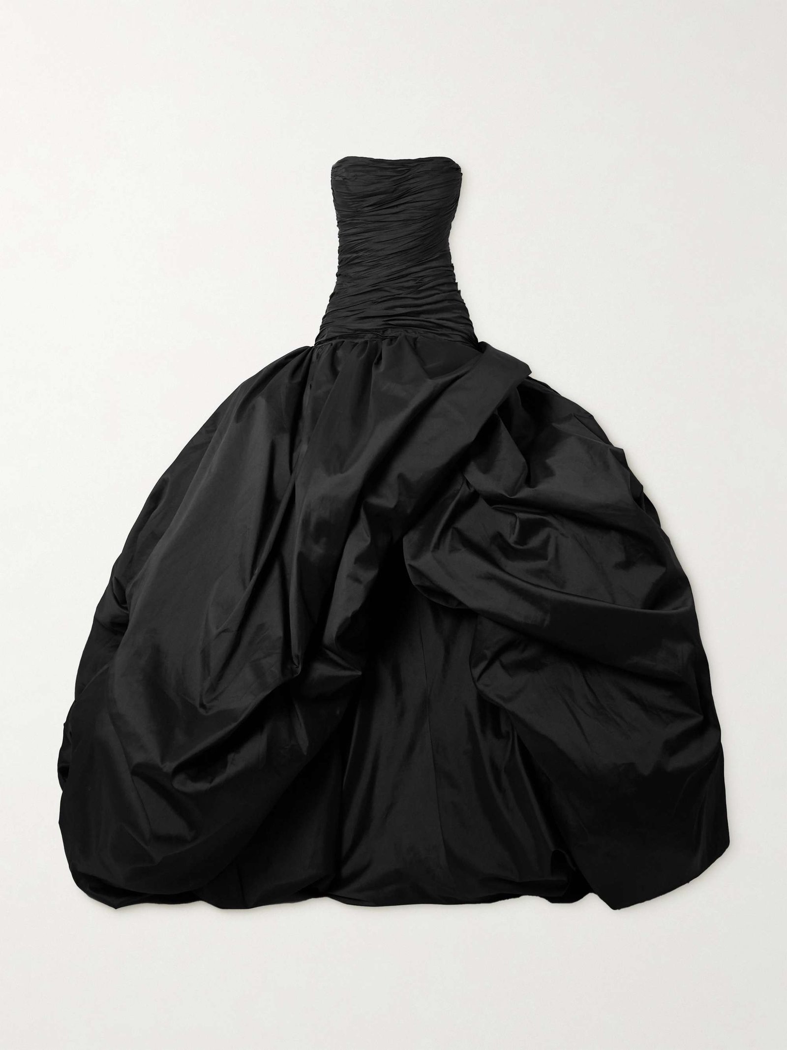 Strapless Plissé-Taffeta Gown
