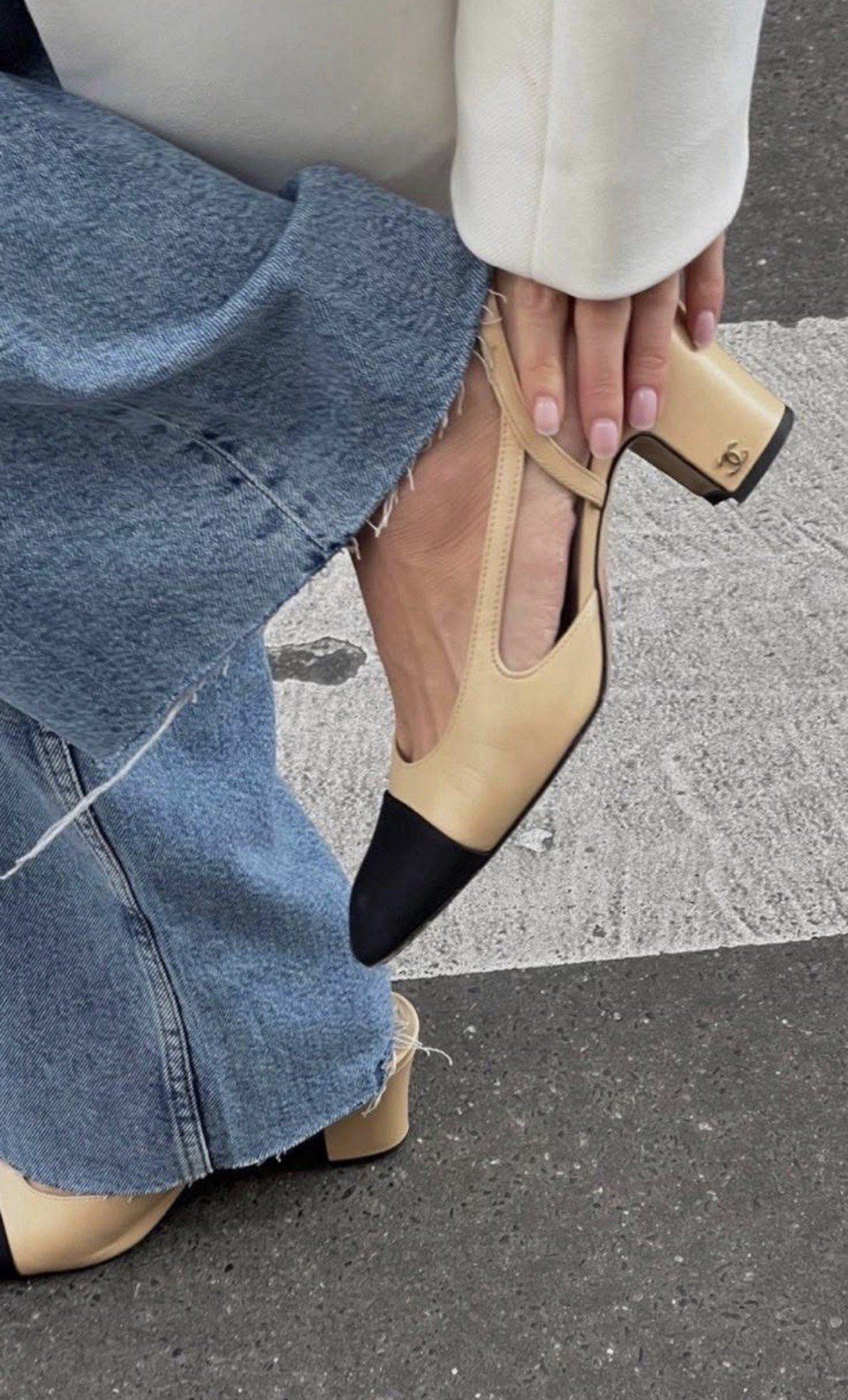 Chanel Beige Leather Slingback Pumps Eu40.5 Bnib ***rare Size to Find***