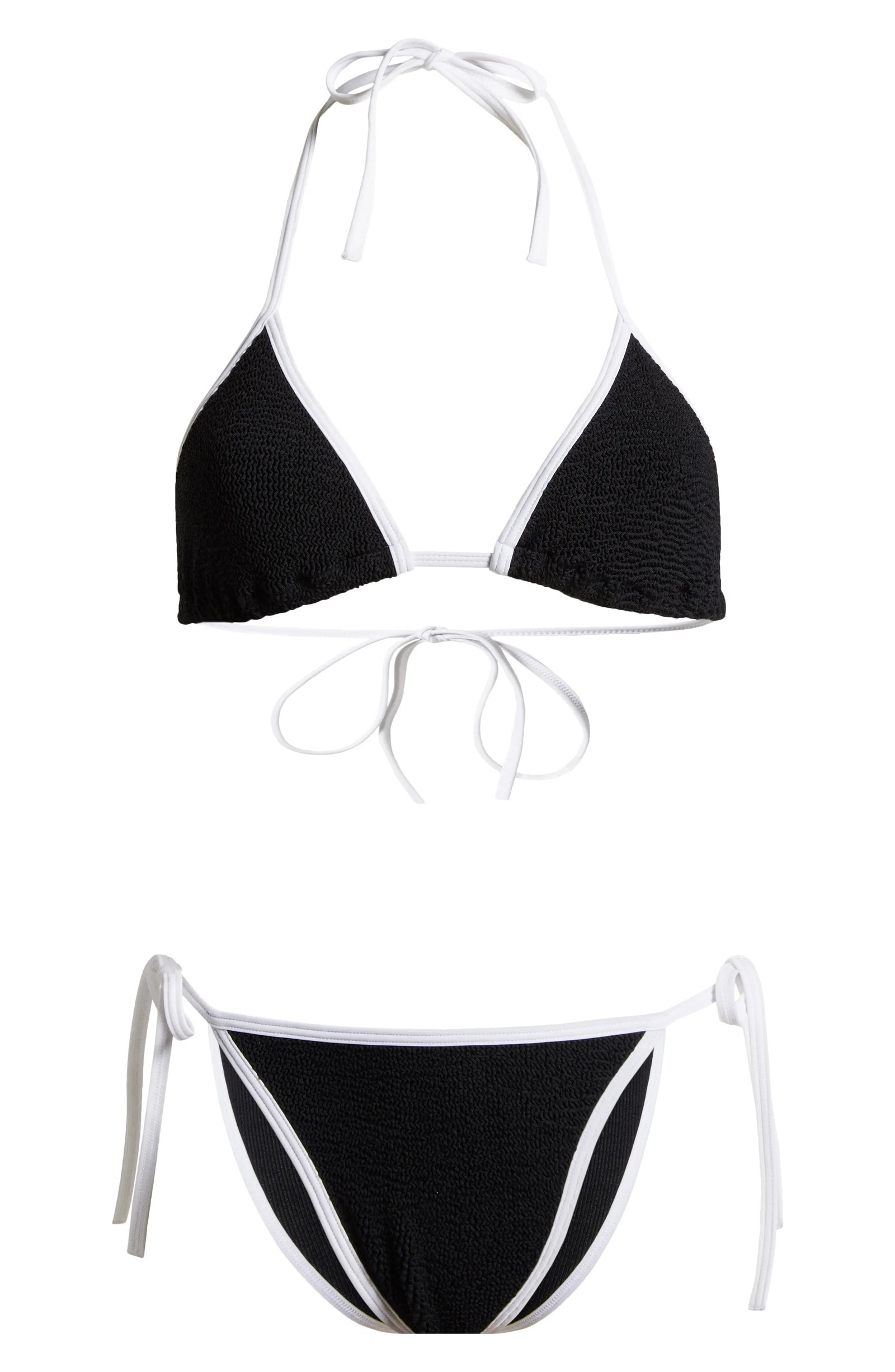 Hunza G, Gina Contrast Two-Piece Swimsuit