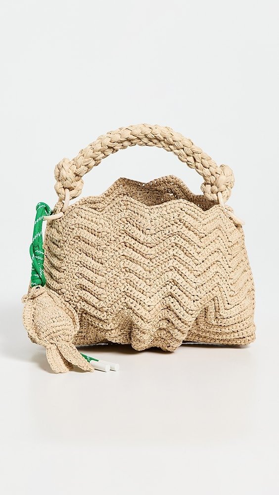 AlÉmais Horizon Raffia Shell Crossbody Bag