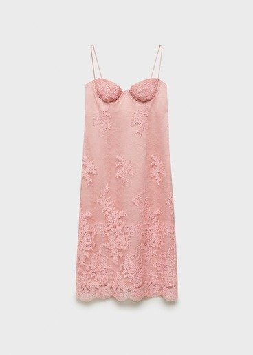 Mango , Lace Dress With Structured Neckline - Women