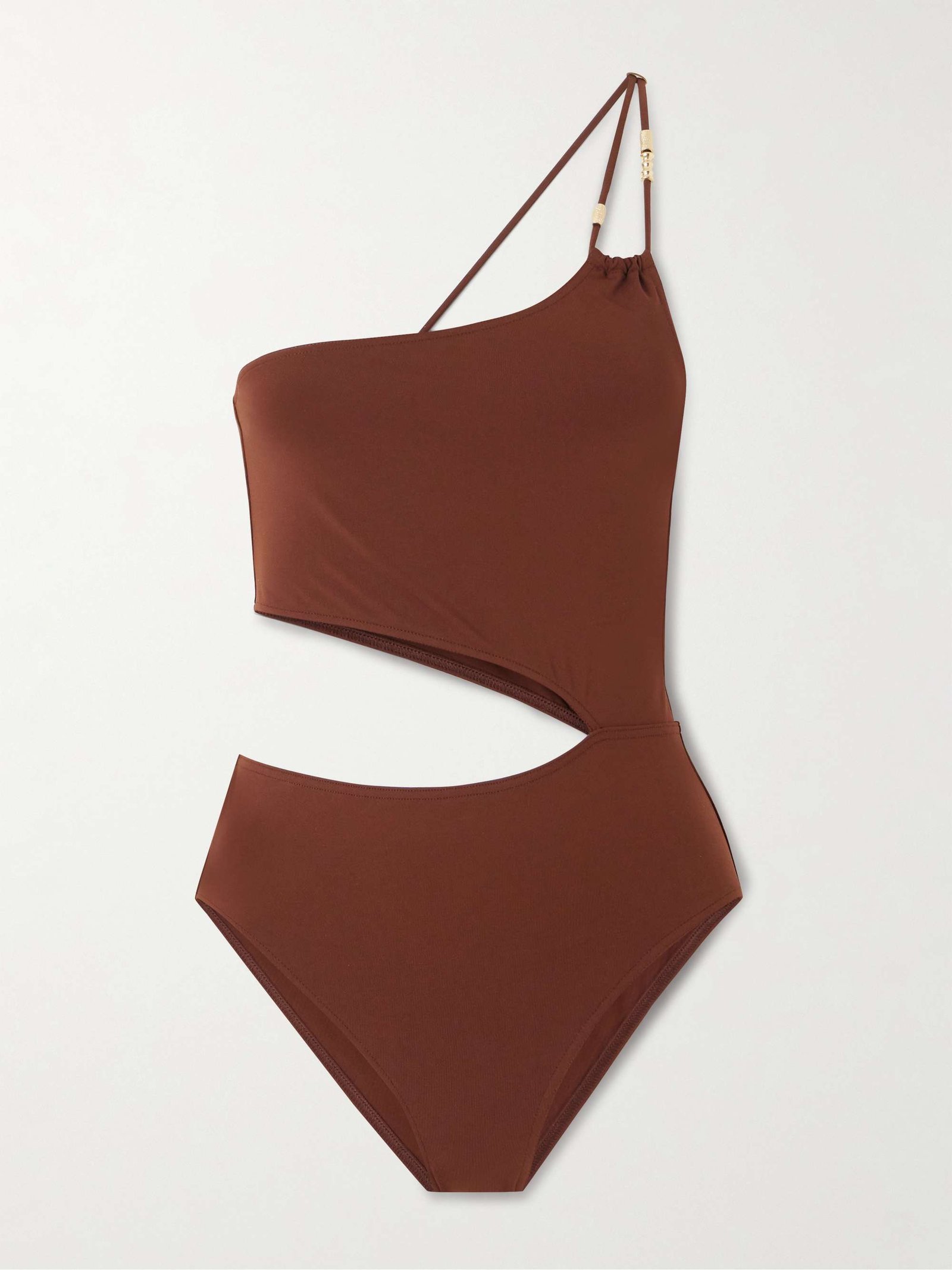 Trésor Ecume One-Shoulder Cutout Embellished Swimsuit
