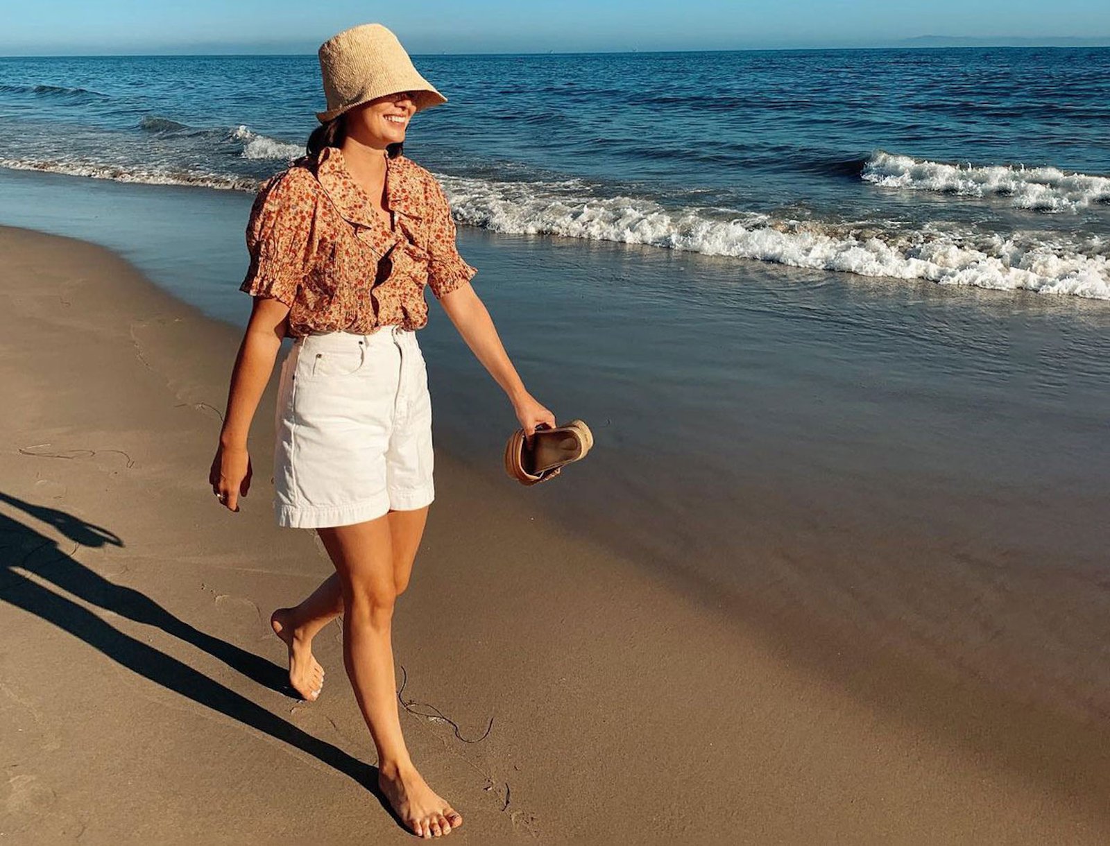 woman walking on the beach