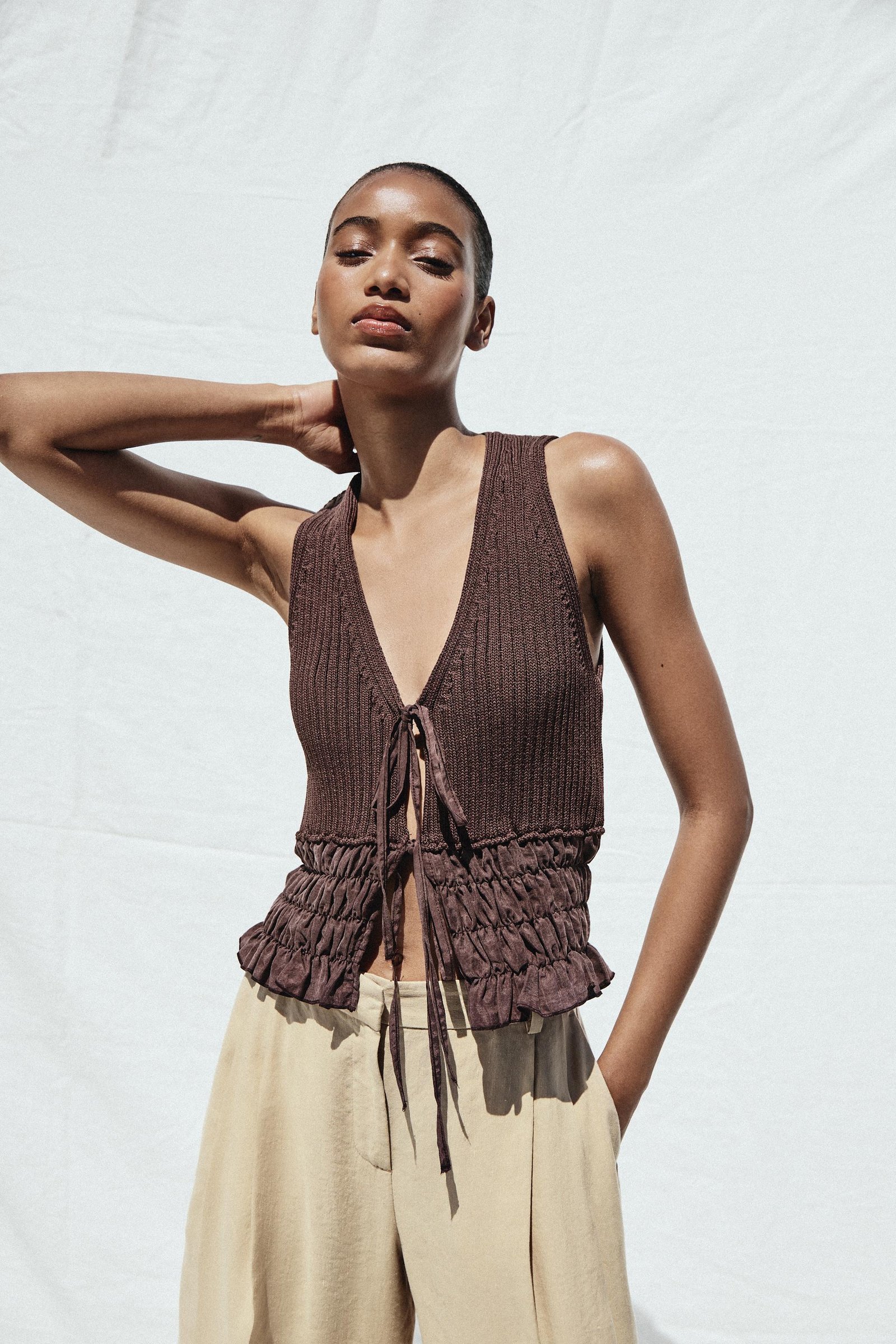 Ruffled Knit Top