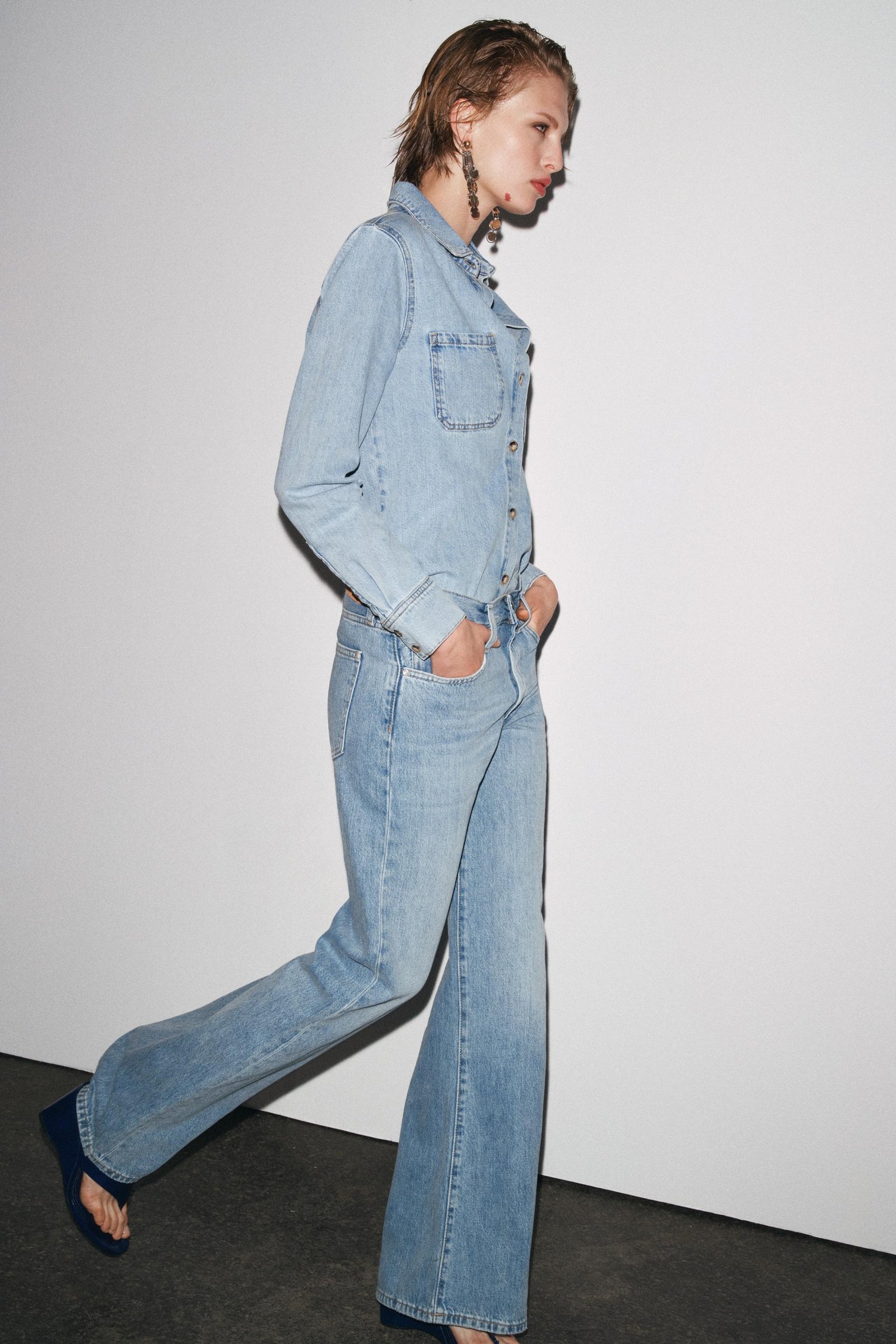 Zw Collection Wide Leg Low-Rise Jeans