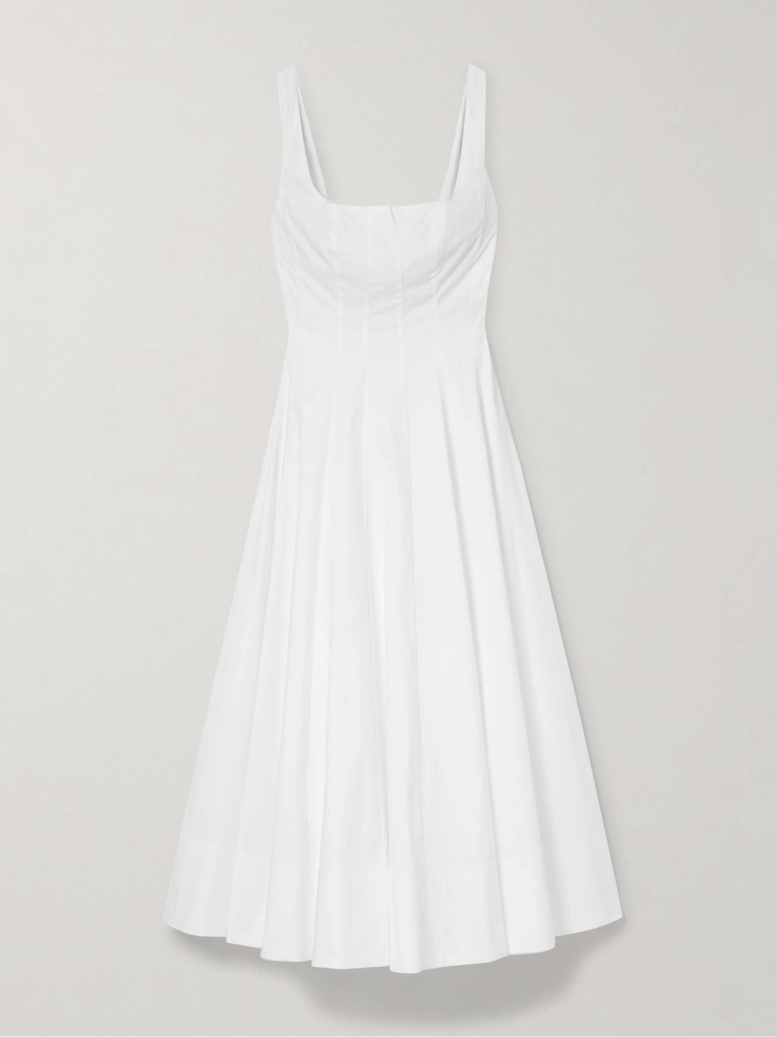 Wells Pleated Cotton-Blend Poplin Midi Dress