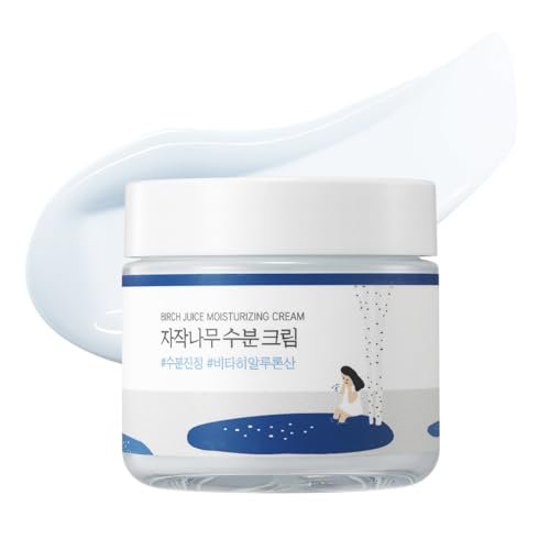 Round Lab Birch Juice Moisturizing Cream 2.7 Fl Oz, 48-Hour Deep Hydrating Face Moisturizer With Birch Sap & Vita Hyaluronic Acid for Acne-Prone Skin, Reduces Sebum, Oil, Blackheads, Korean Skin Care