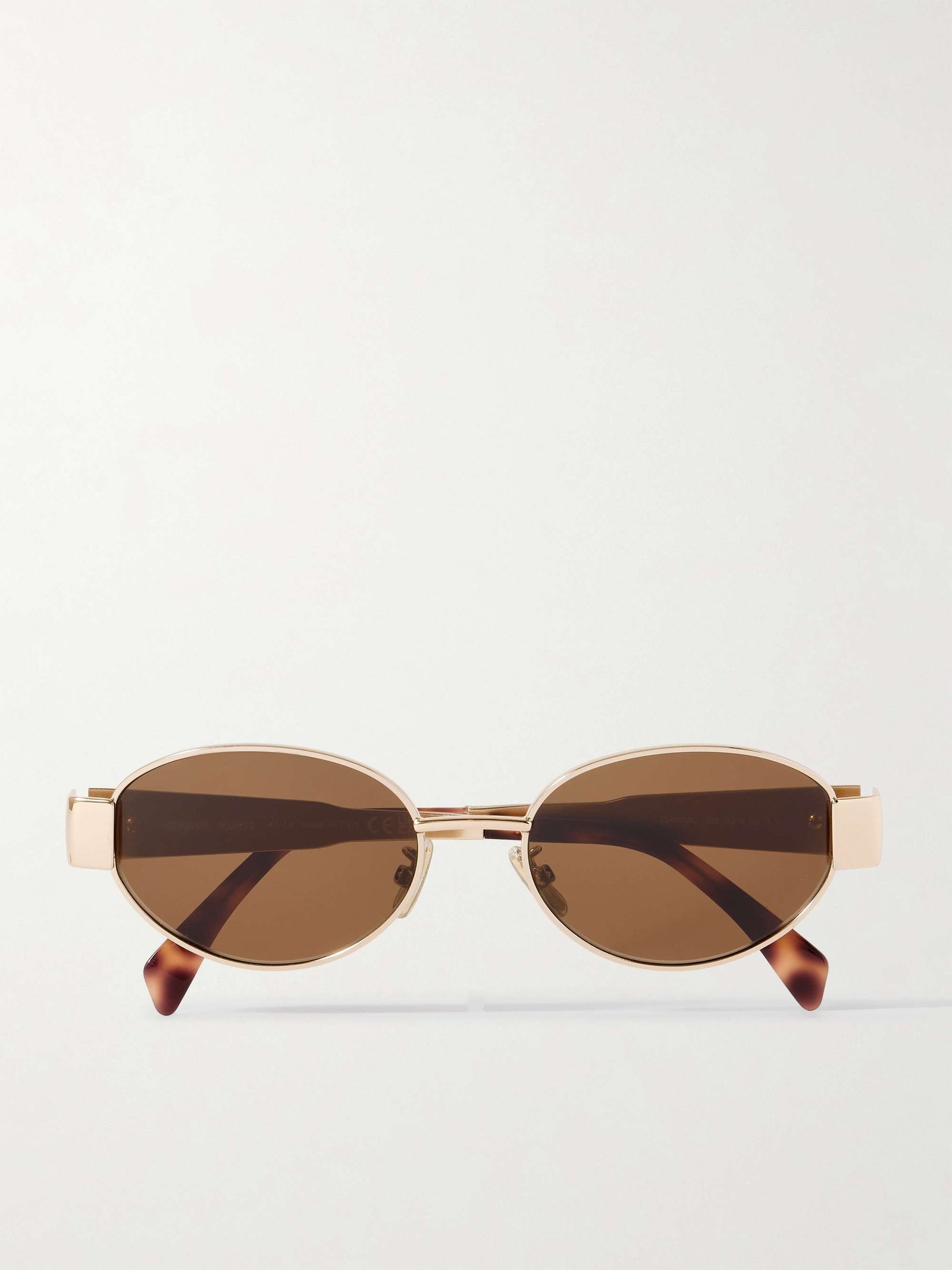 Oval-Frame Rose Gold-Tone and Tortoiseshell Acetate Sunglasses