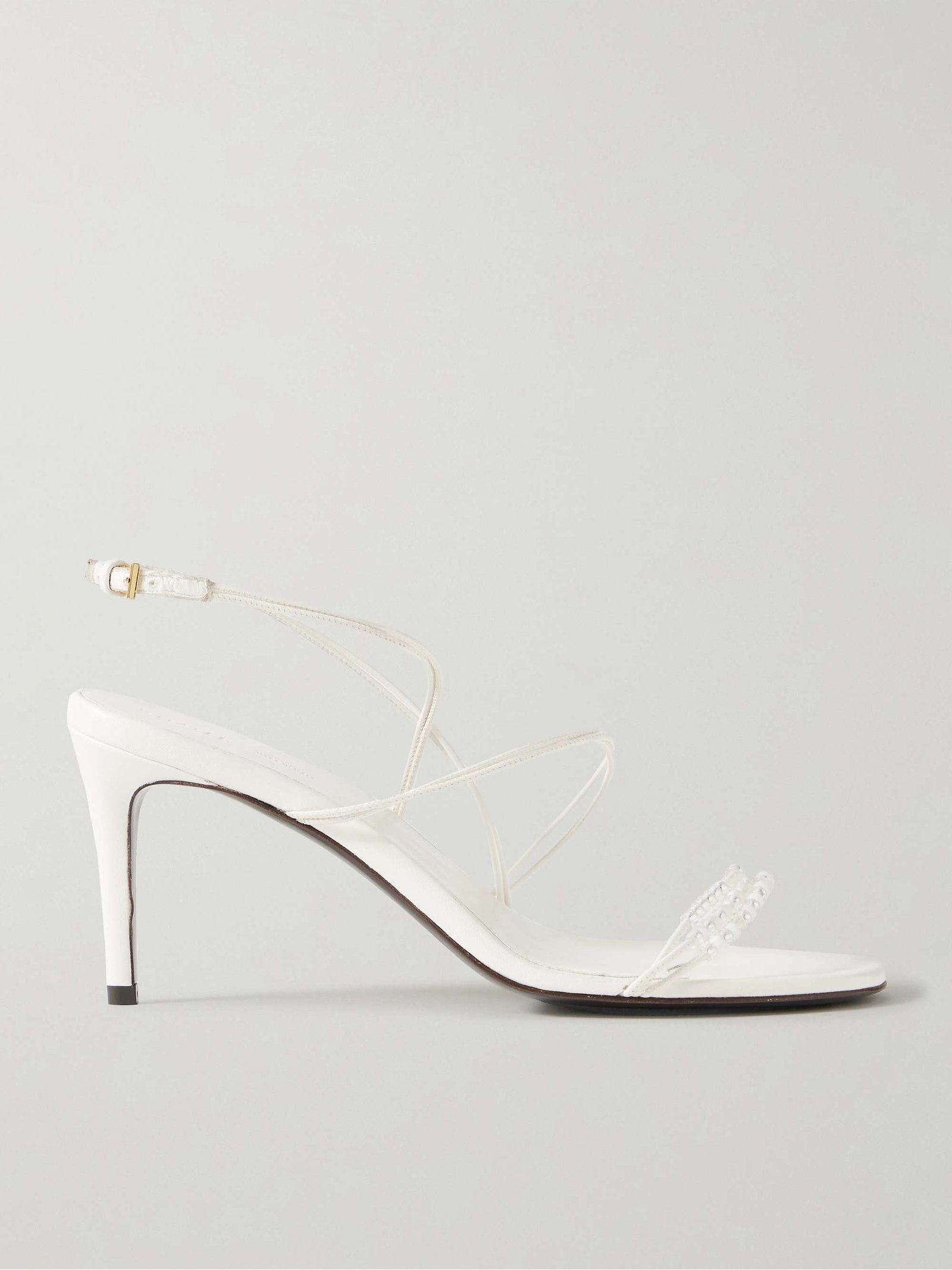 Loop Bead-Embellished Leather Sandals