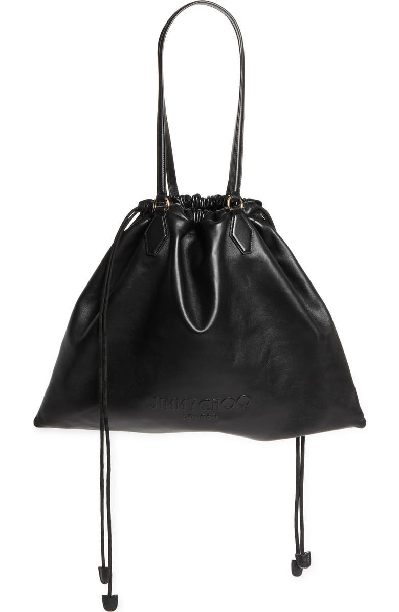 Large Drawstring Leather Tote