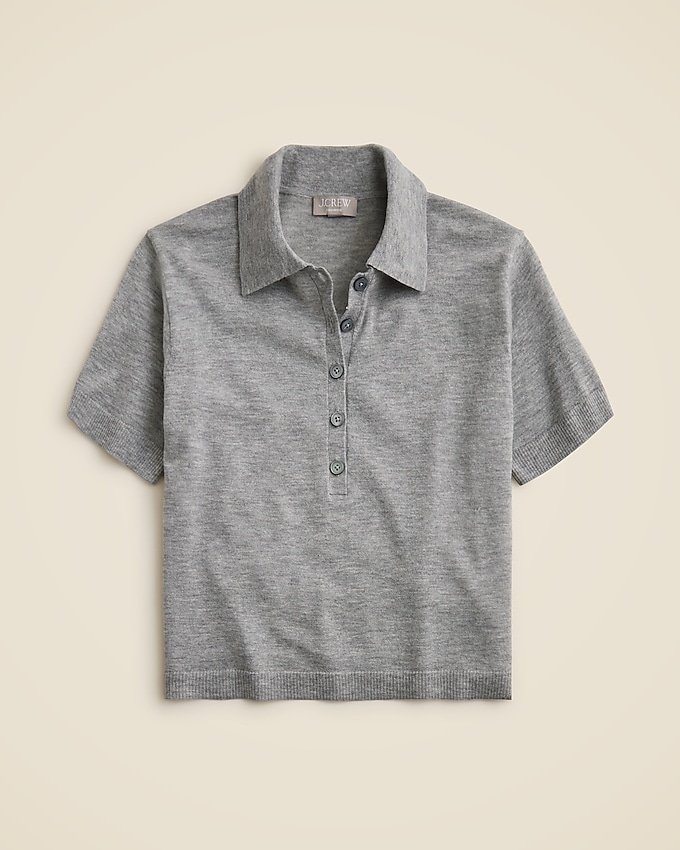 Featherweight Cashmere Short-Sleeve Sweater-Polo