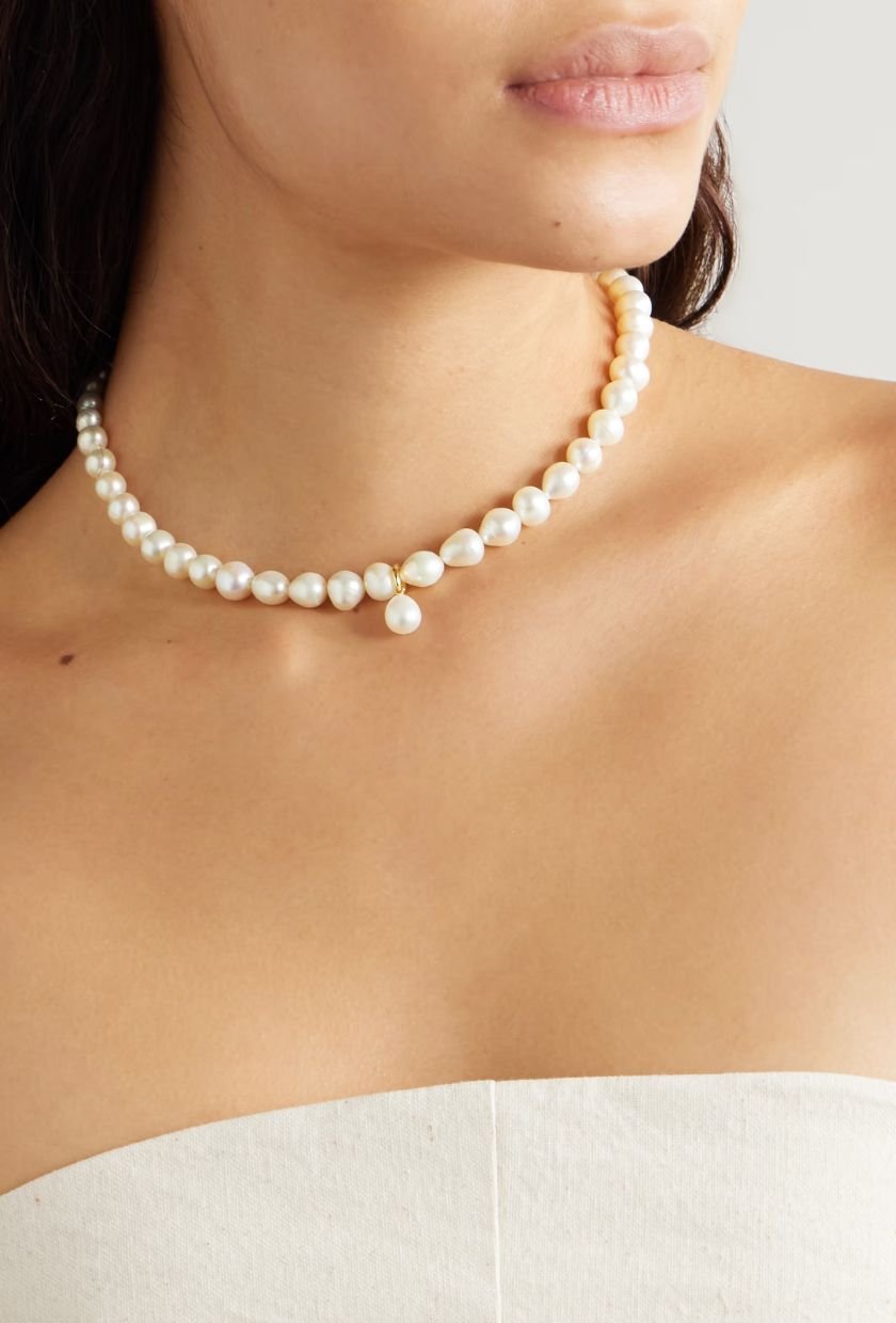COMPLETEDWORKS, Gold-Plated, Pearl and Cubic Zirconia Necklace