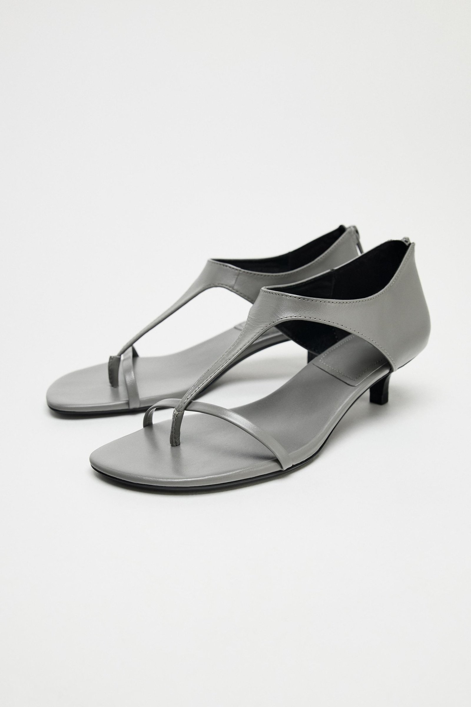 Leather Kitten Heel Sandals