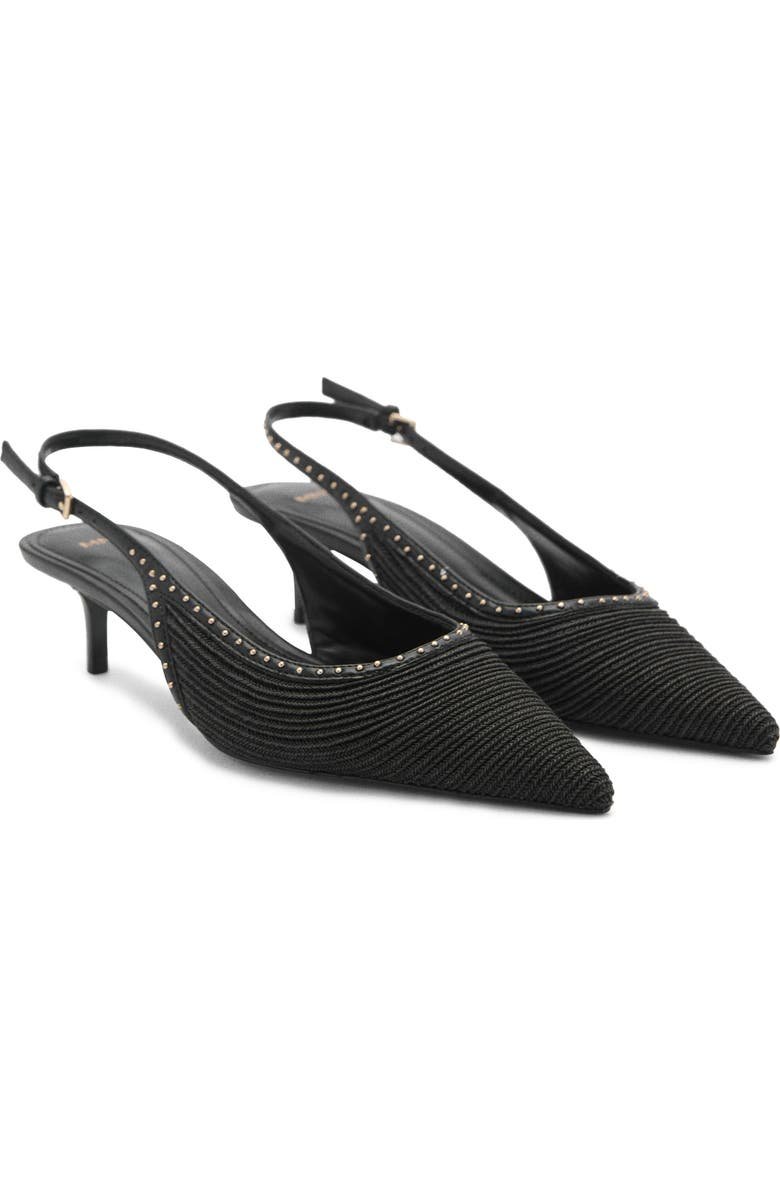 Straw Pointed Toe Slingback Pump