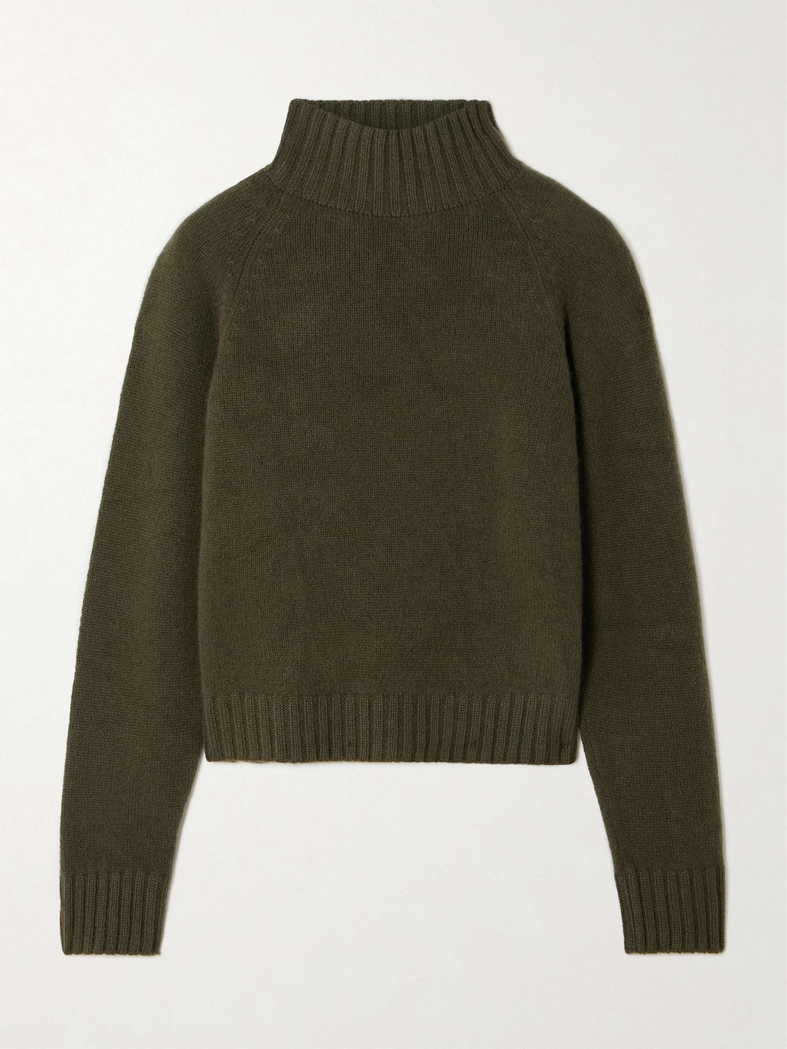 Cropped Cashmere Turtleneck Sweater