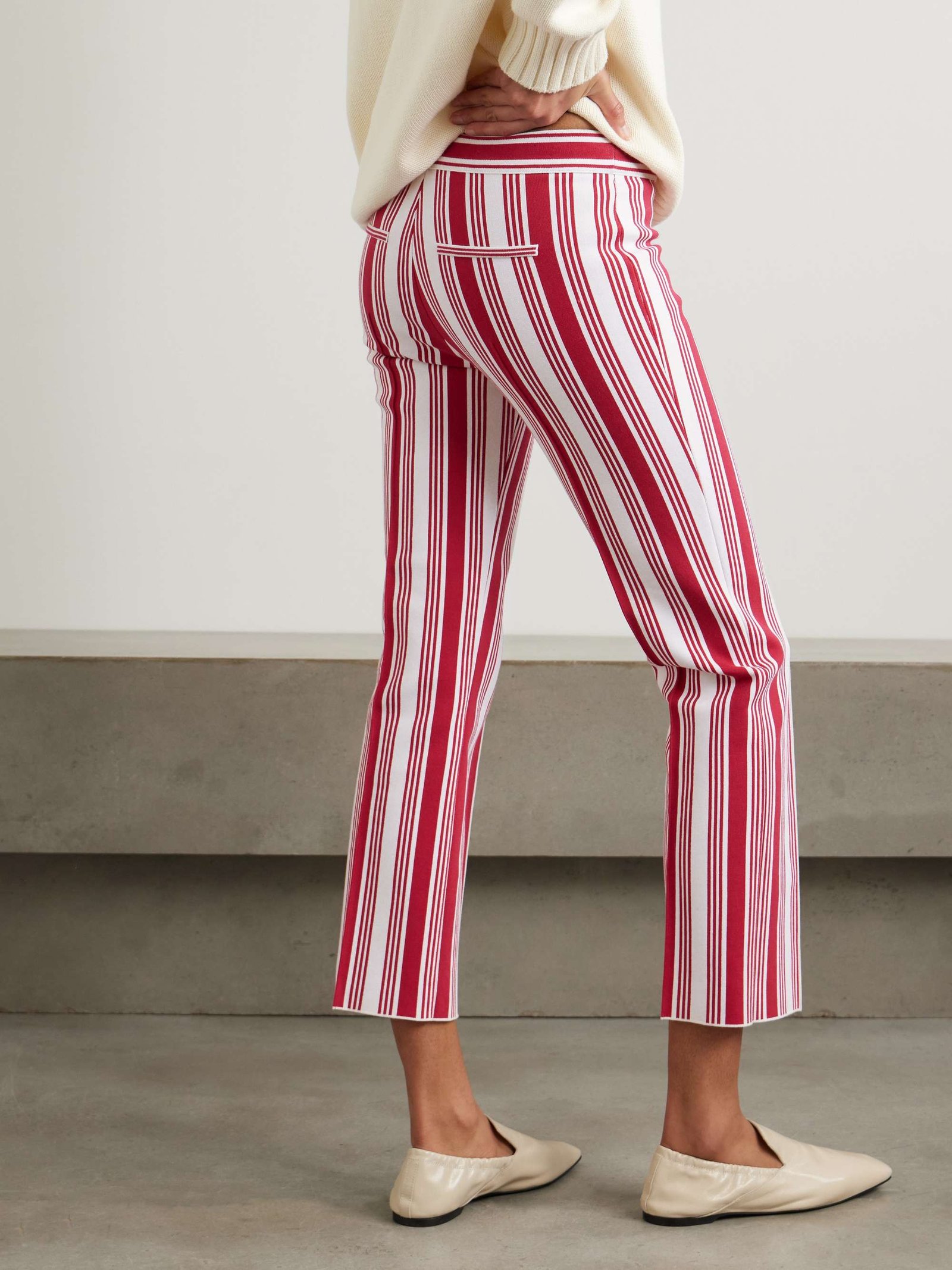Louis Cropped Striped Cotton-Blend Straight-Leg Pants