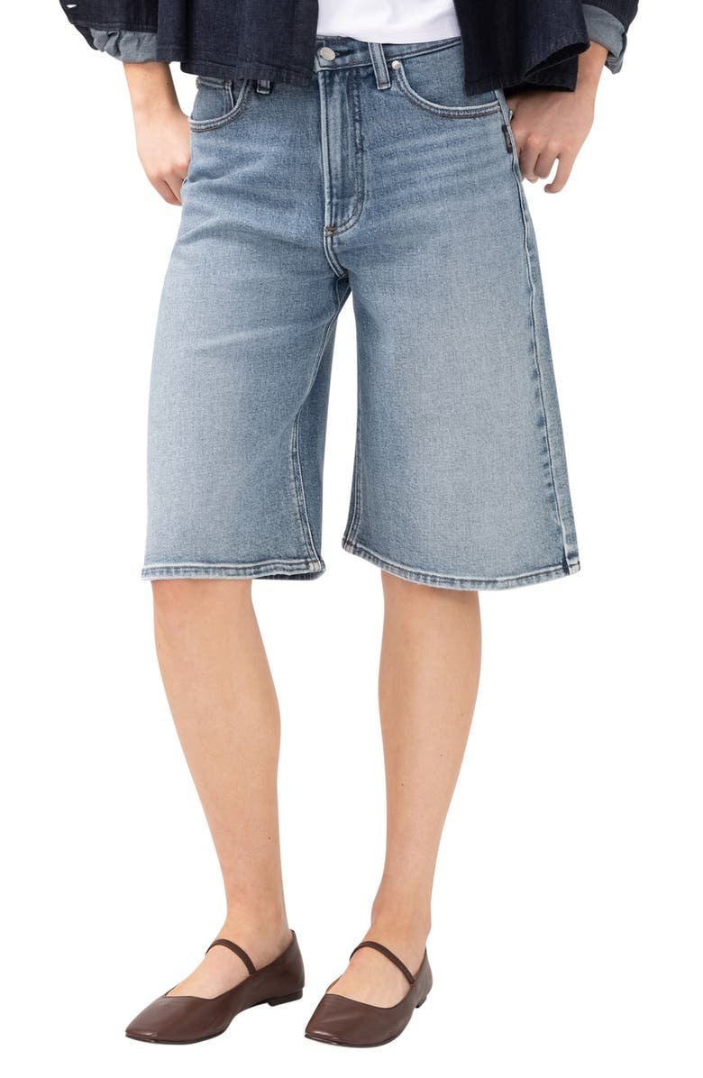 Be Easy High Waist Long Denim Shorts