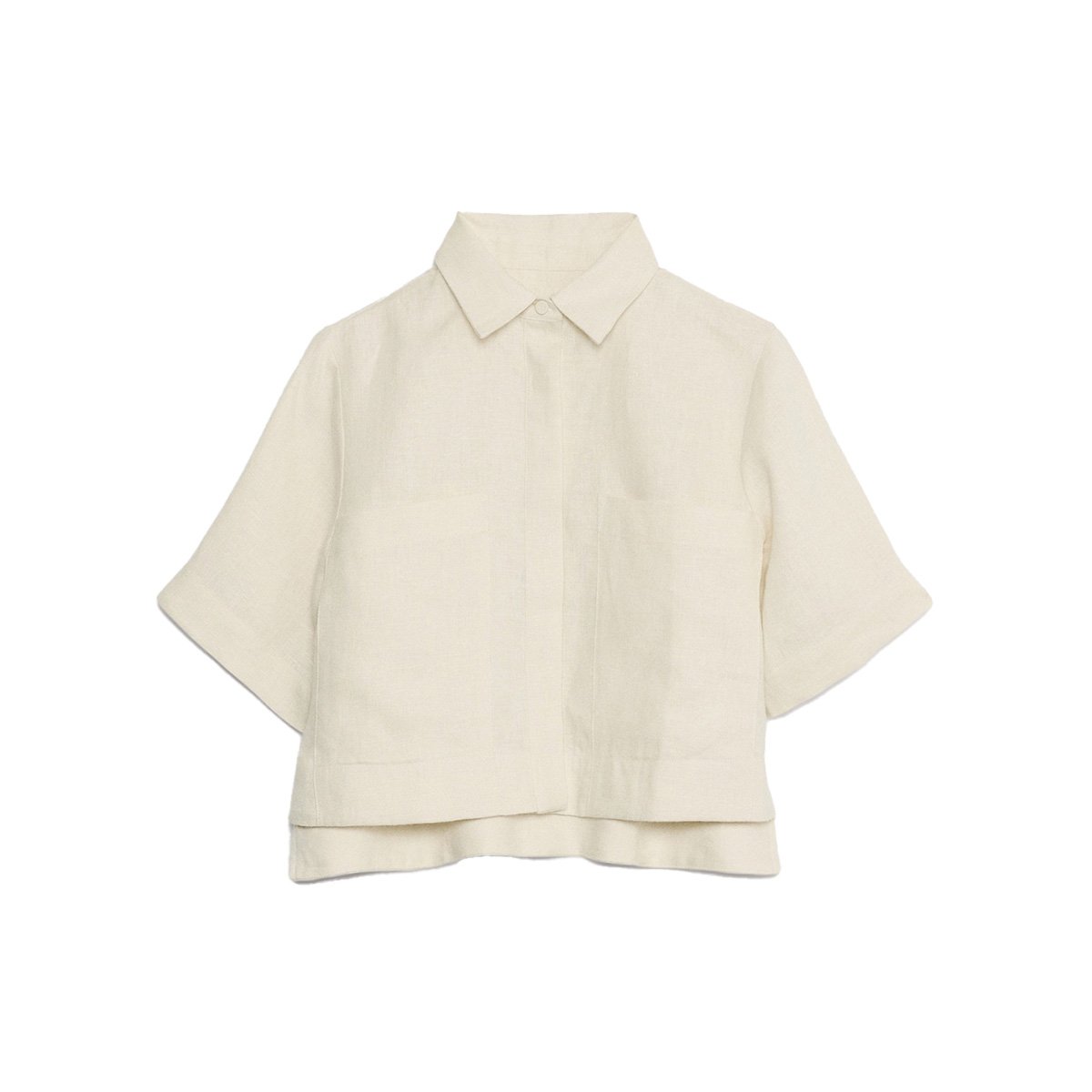 Boxy Linen Cropped Shirt