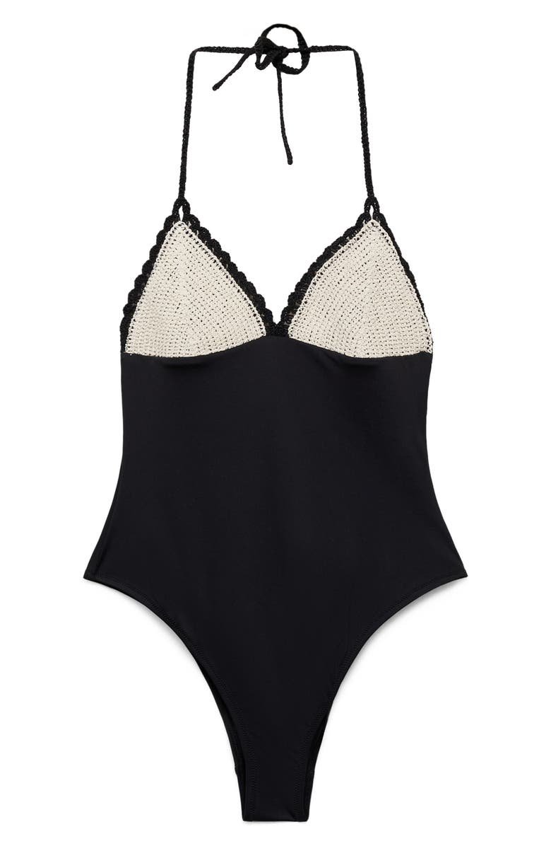 Mixed Media One-Piece Swimsuit