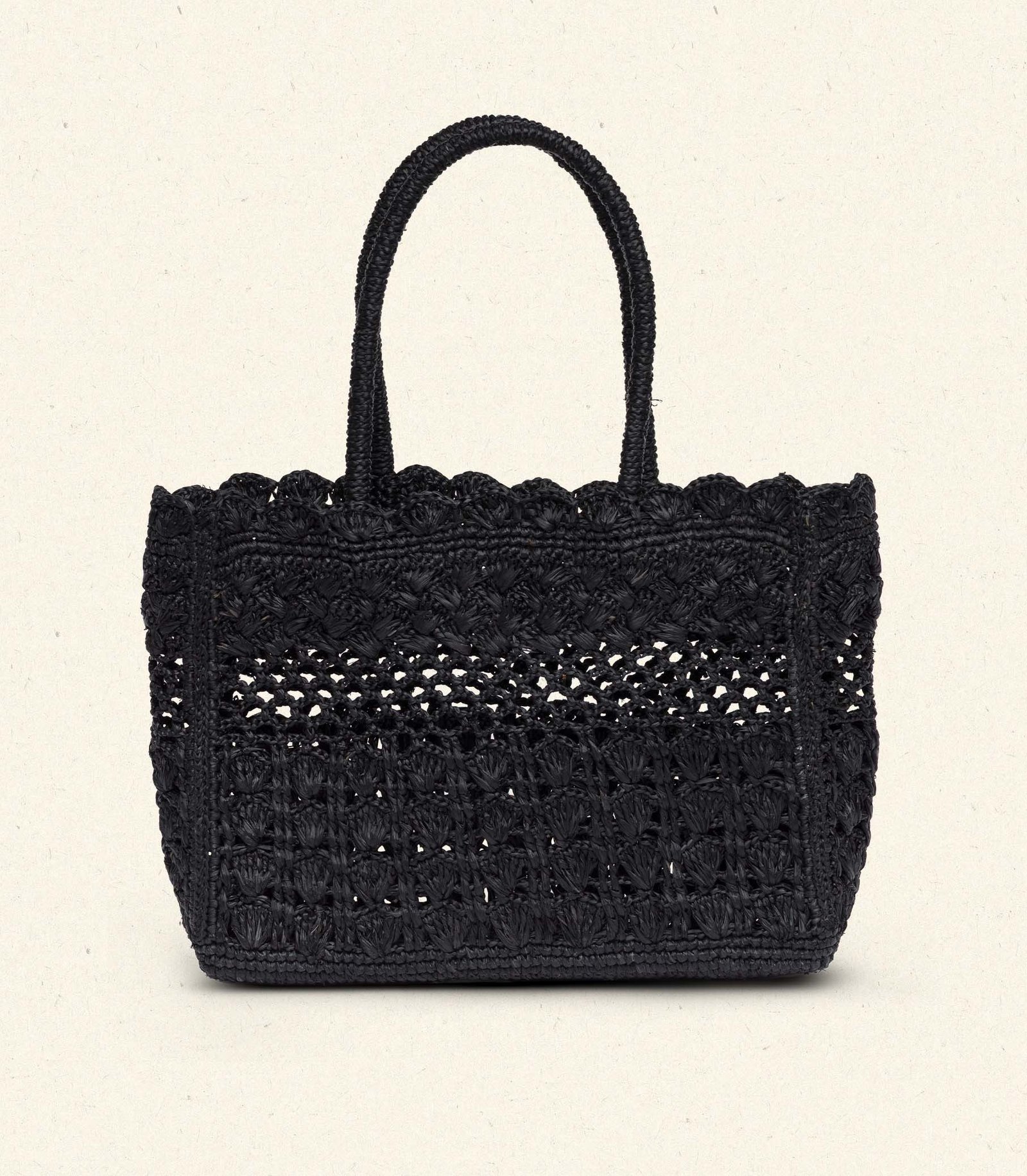 Orla Bag -- Black Raffia