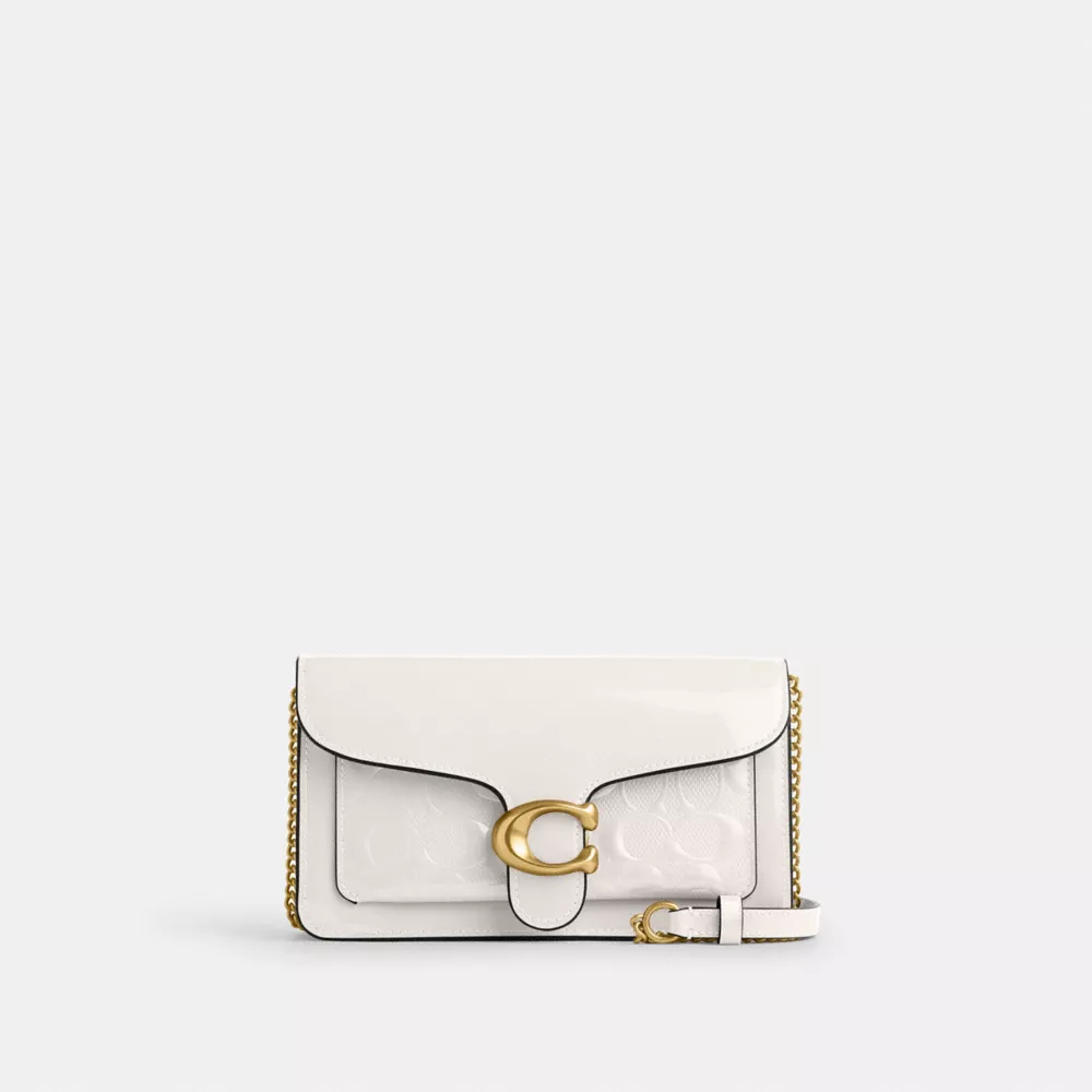 Tabby Chain Clutch in Signature Leather