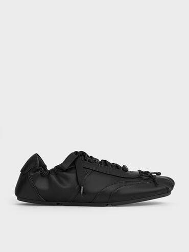 Cece Satin Ruched Bow Sneakers