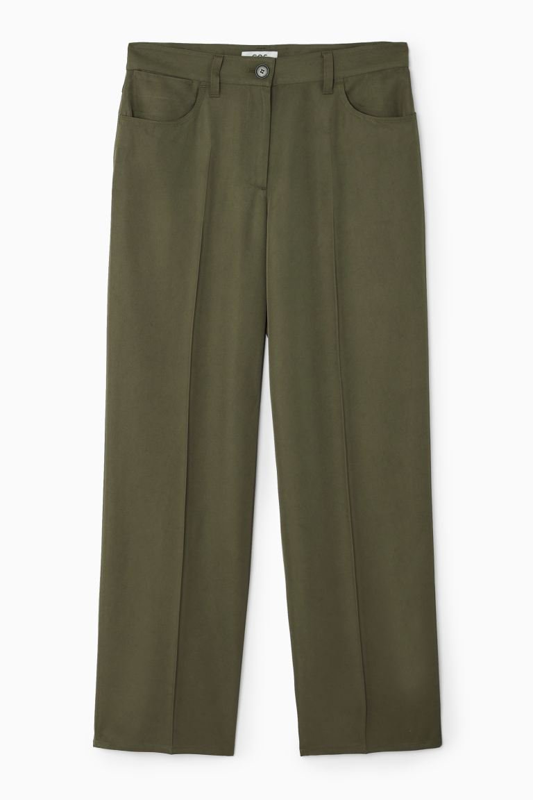 Regular Fluid Straight-Leg Trousers