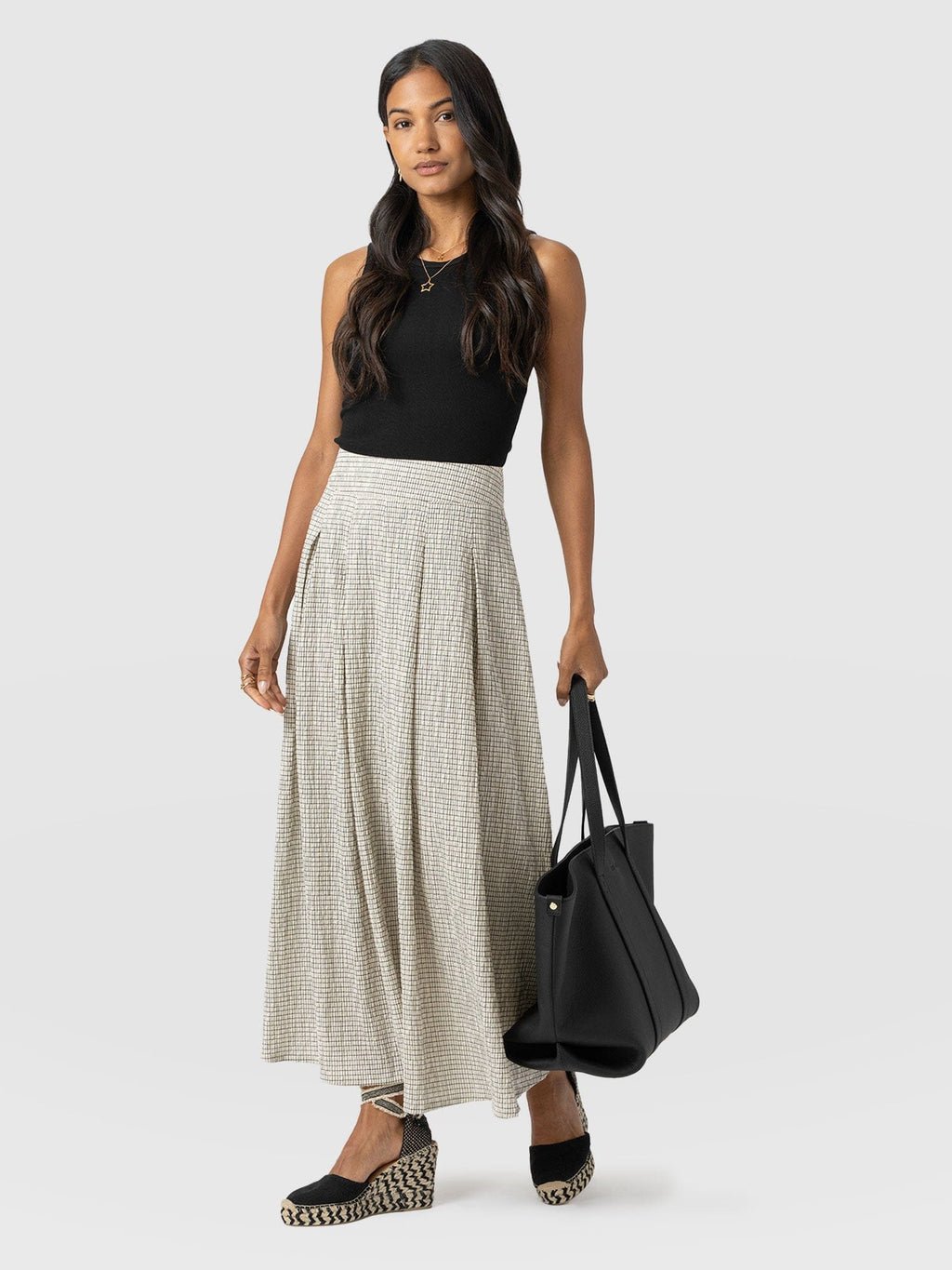 Eliza Pleated Skirt - Gingham