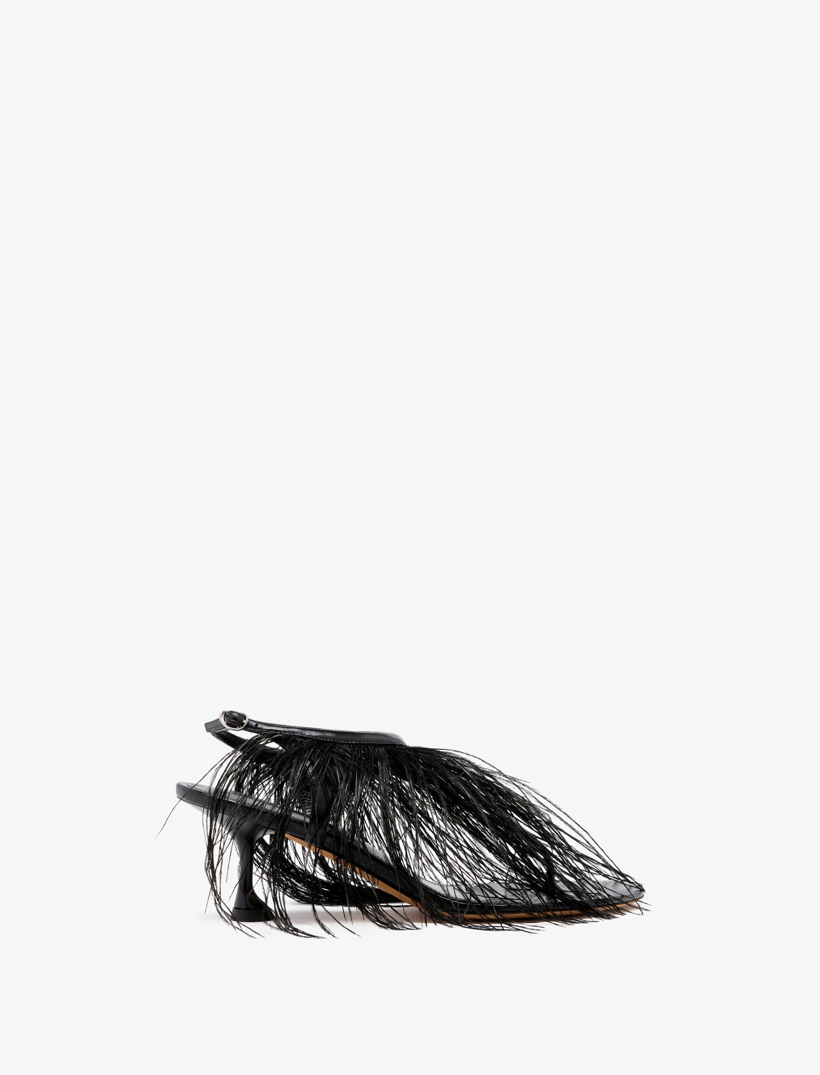 Proenza Schouler Tee Thong Feather Sandals in Slick Nappa - Black | Proenza Schouler Official Site
