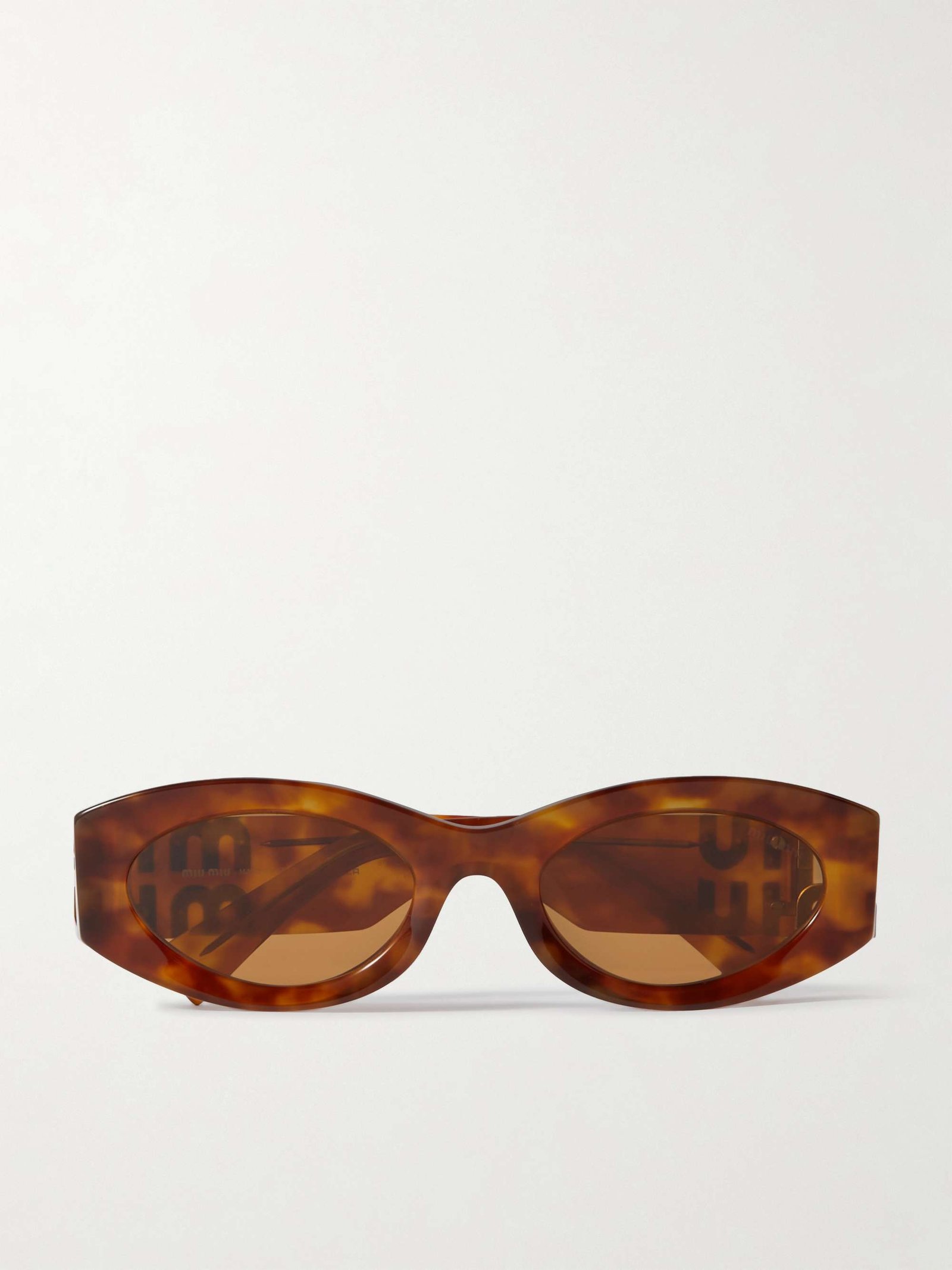Glimpse Oval-Frame Tortoiseshell Acetate Sunglasses