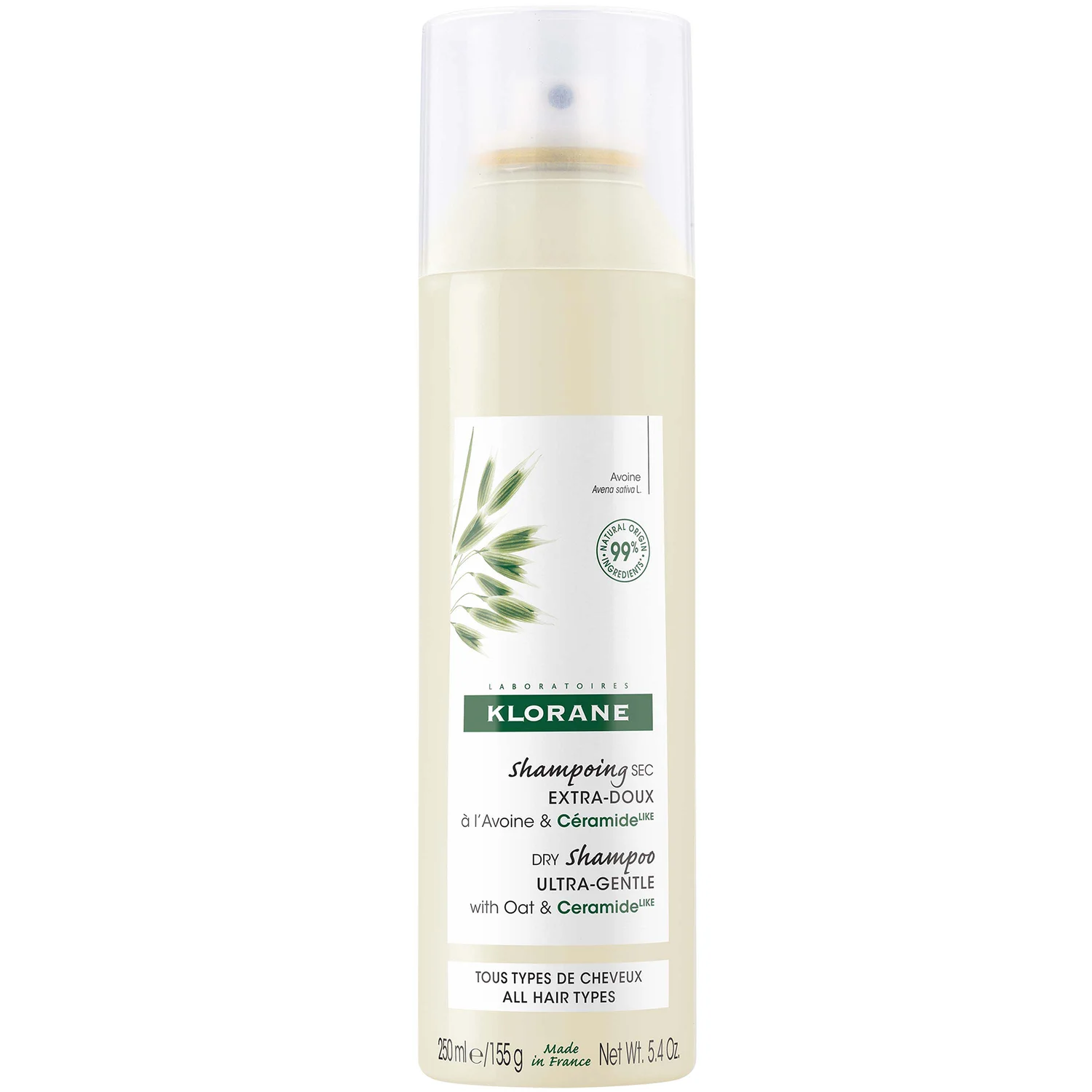 Klorane Extra-Gentle Dry Shampoo With Oat and Ceramide Like for All Hair Types 250ml