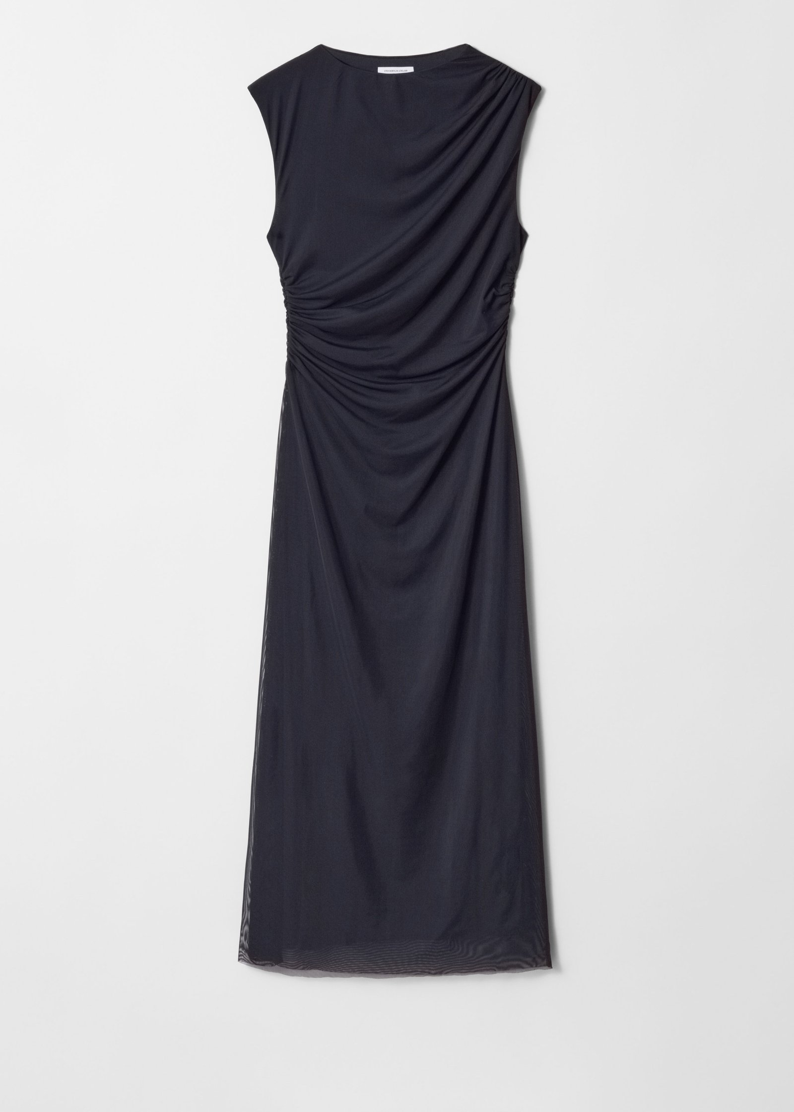 Draped Sleeveless Midi Dress