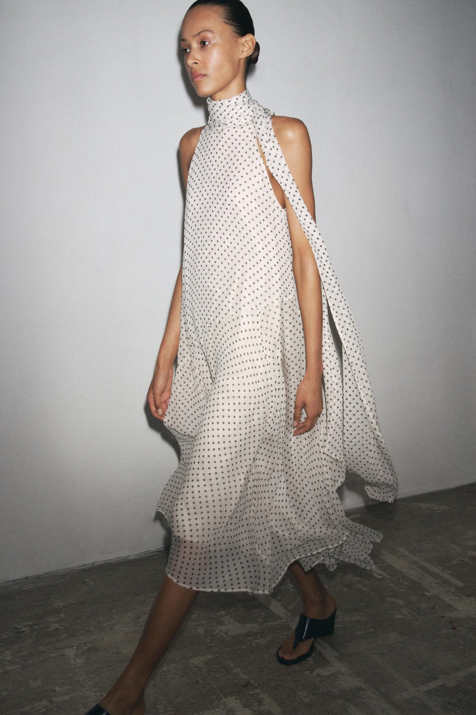 Zw Collection Polka Dot Halter Dress