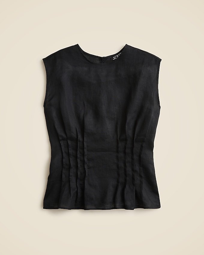 Pintuck Shell Top in Ramie