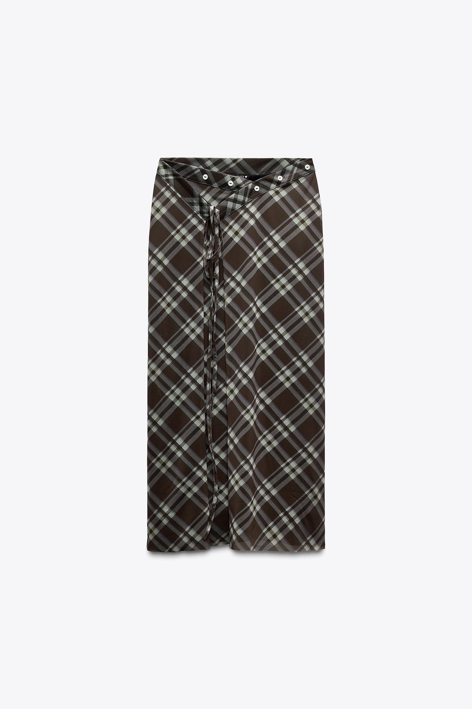 Check Tulle Wrap Skirt