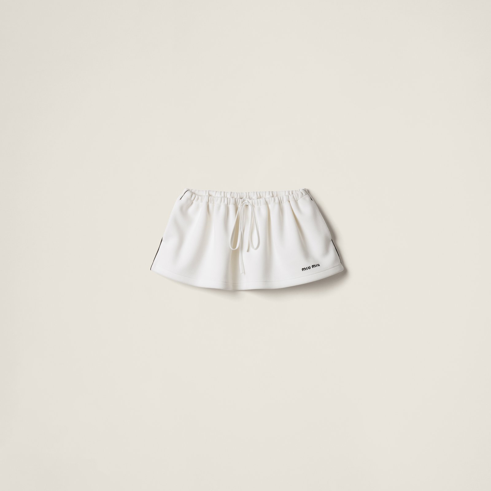 Bonded Piqué and Technical Jersey Miniskirt