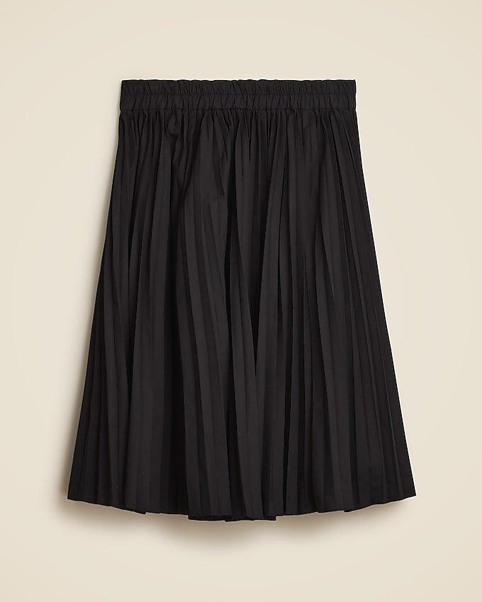 Smocked-Waist Pleated Skirt