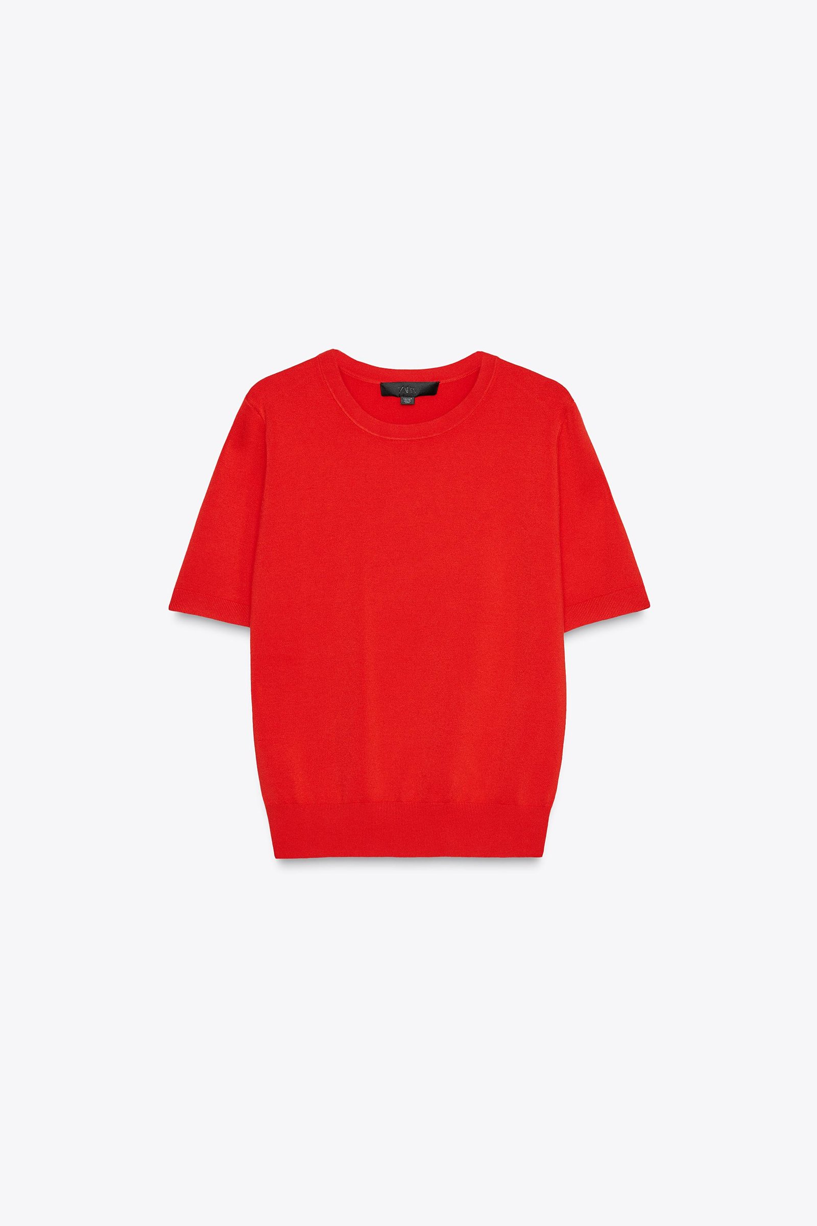 Plain Knit Basic Short Sleeve Top