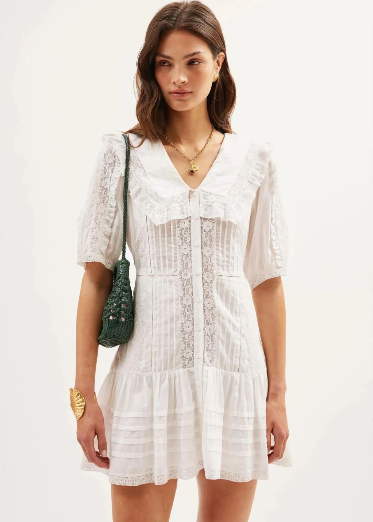 Dove - Pansy Embroidery White
