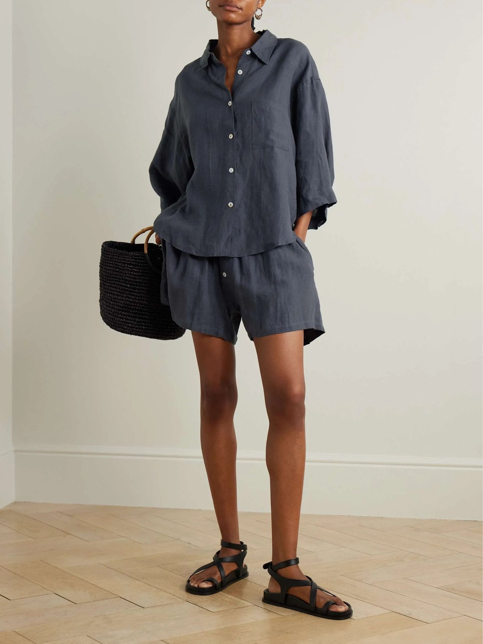 The 03 Washed-Linen Shirt and Shorts Set