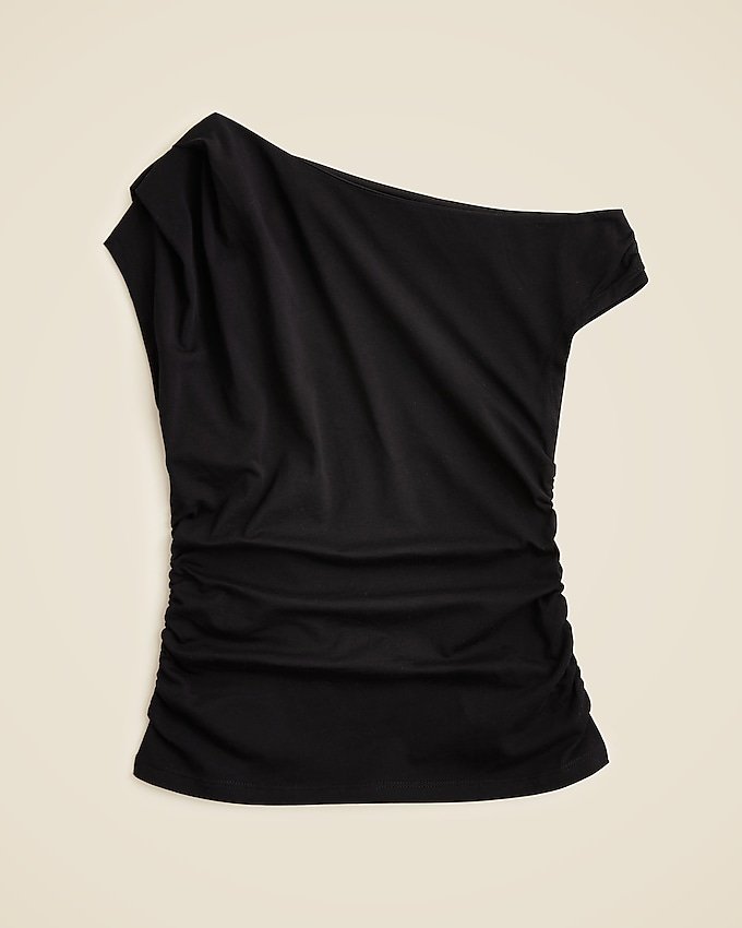 Stretch Cotton-Blend Off-The-Shoulder Top