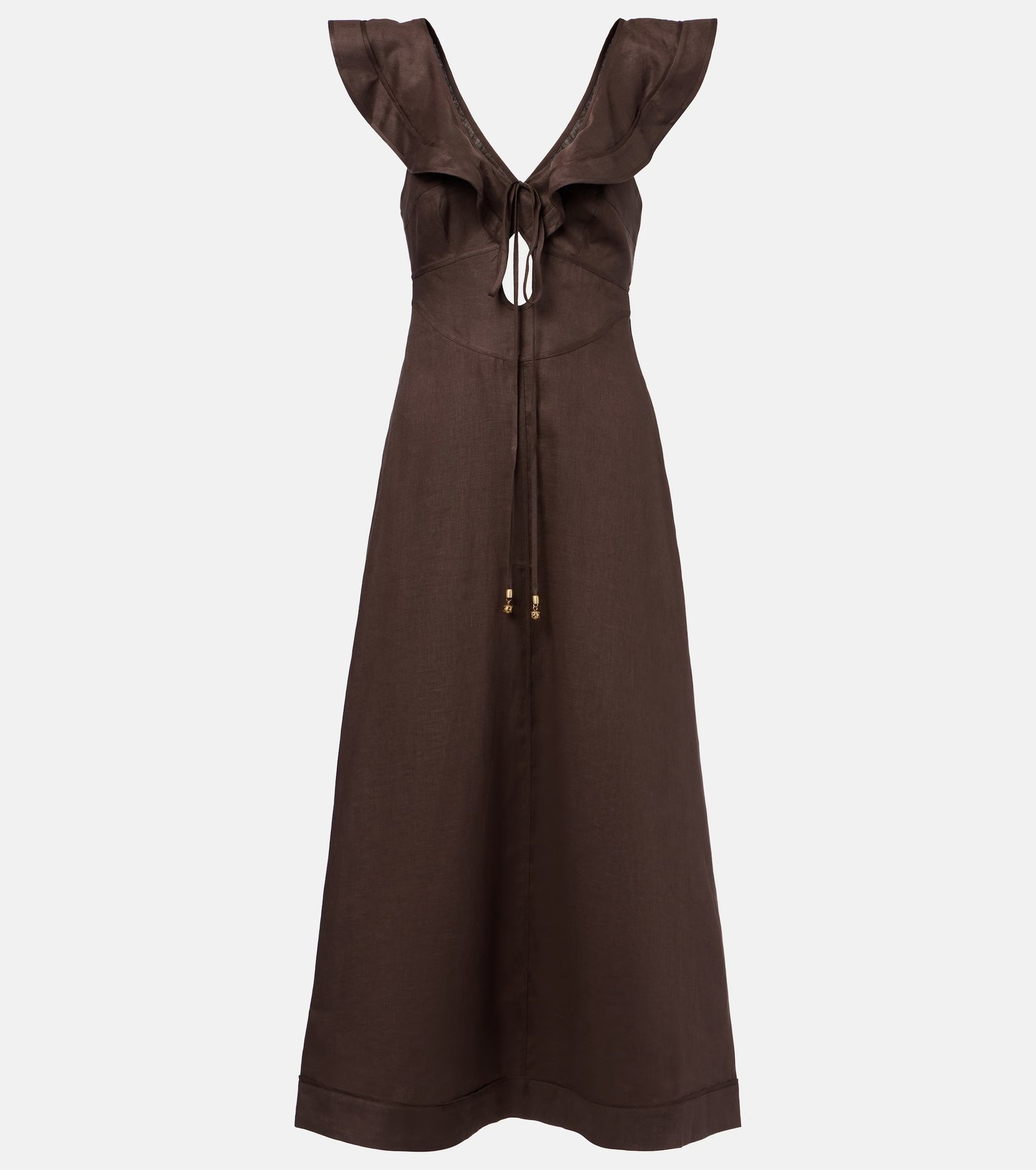 Zimmermann, Rhiannon Ruffled Linen Midi Dress