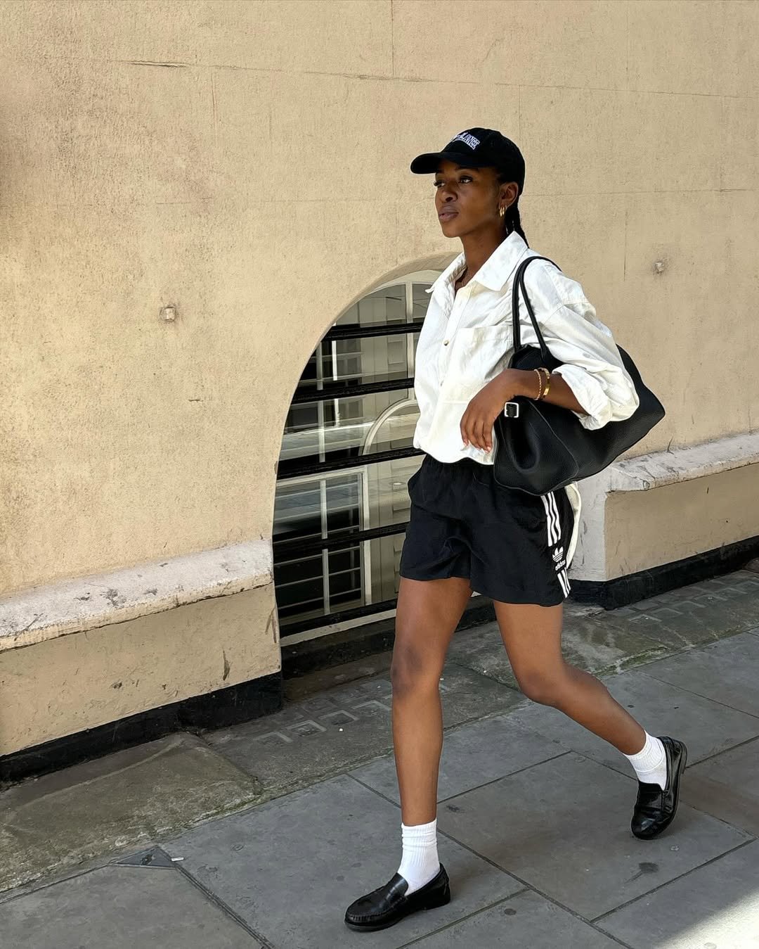 Georgia wearing sporty shorts