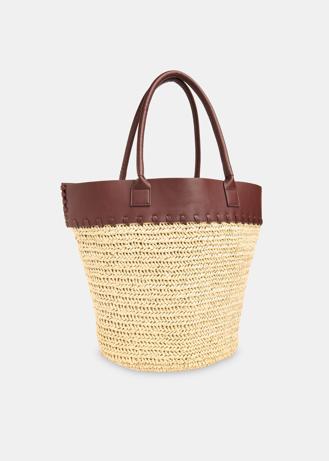 Whistles, Neutral Ruhi Collar Straw Tote