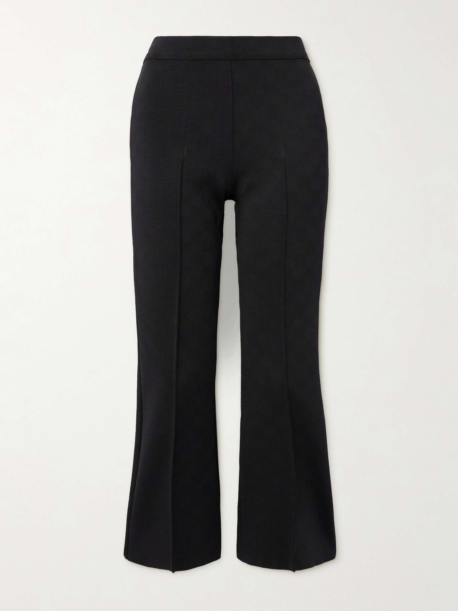Nsfw Crop Kick Checked Stretch-Knit Flared Pants